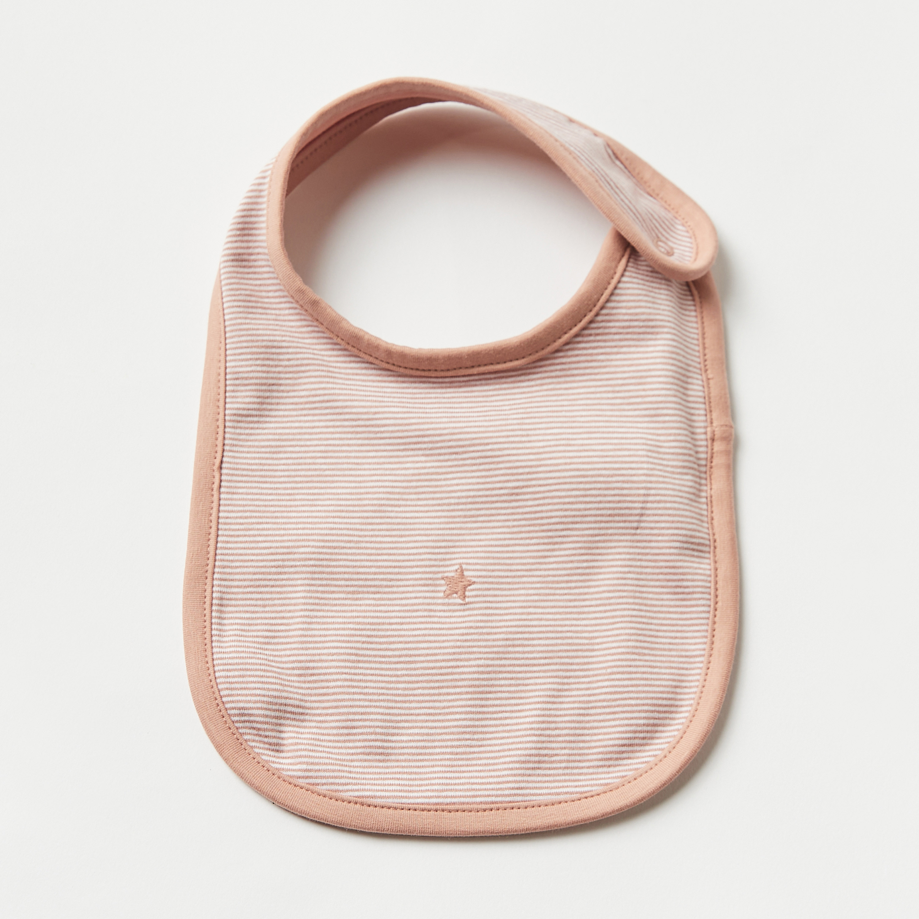 مريلة مخططة بزر إغلاق كباس من جونيورز-baby-feeding-bibs-image-4