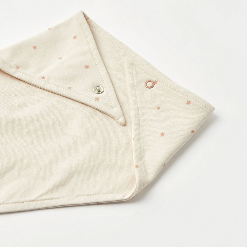 Juniors Star Print Dribble Bib with Button Closure-Bibs and Burp Cloths-image-3