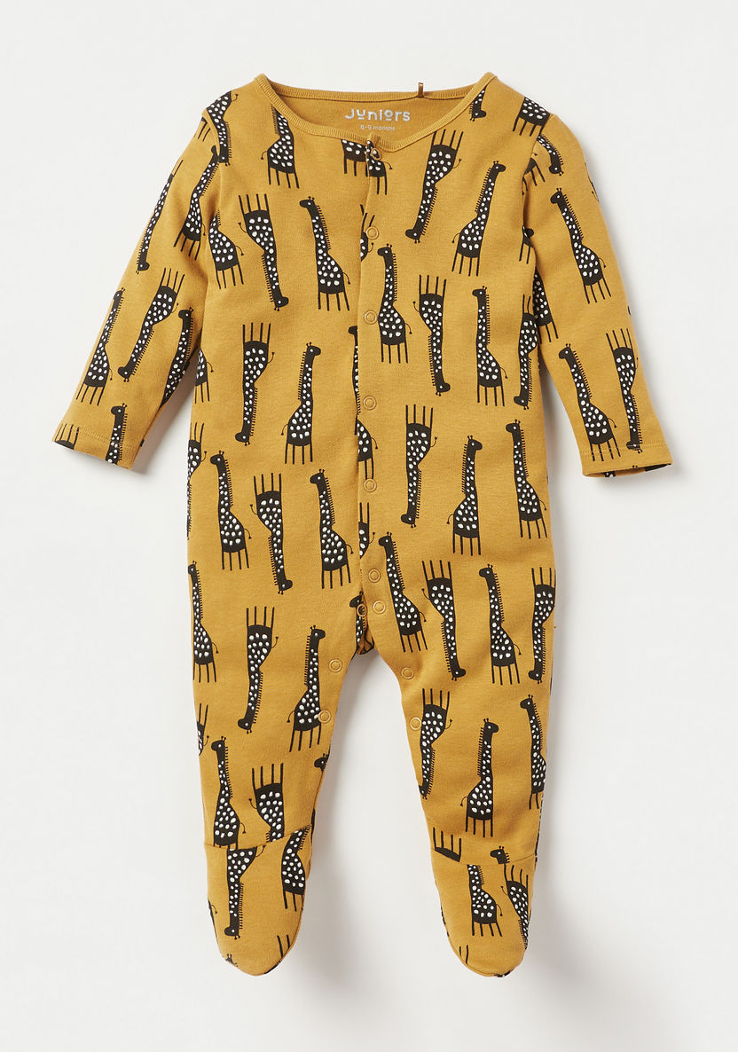 Juniors All-Over Giraffe Print Sleepsuit-Sleepsuits-image-0