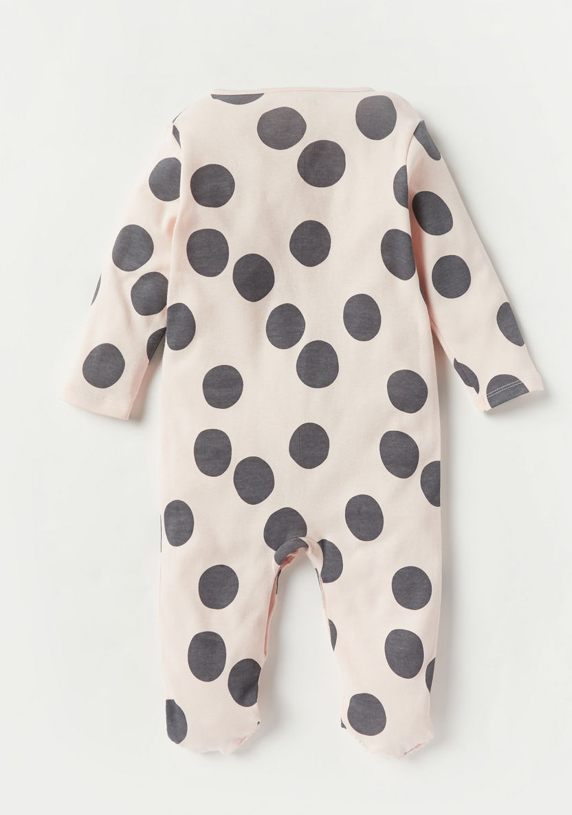 Juniors All-Over Polka Dot Print Closed Feet Sleepsuit-Sleepsuits-image-1
