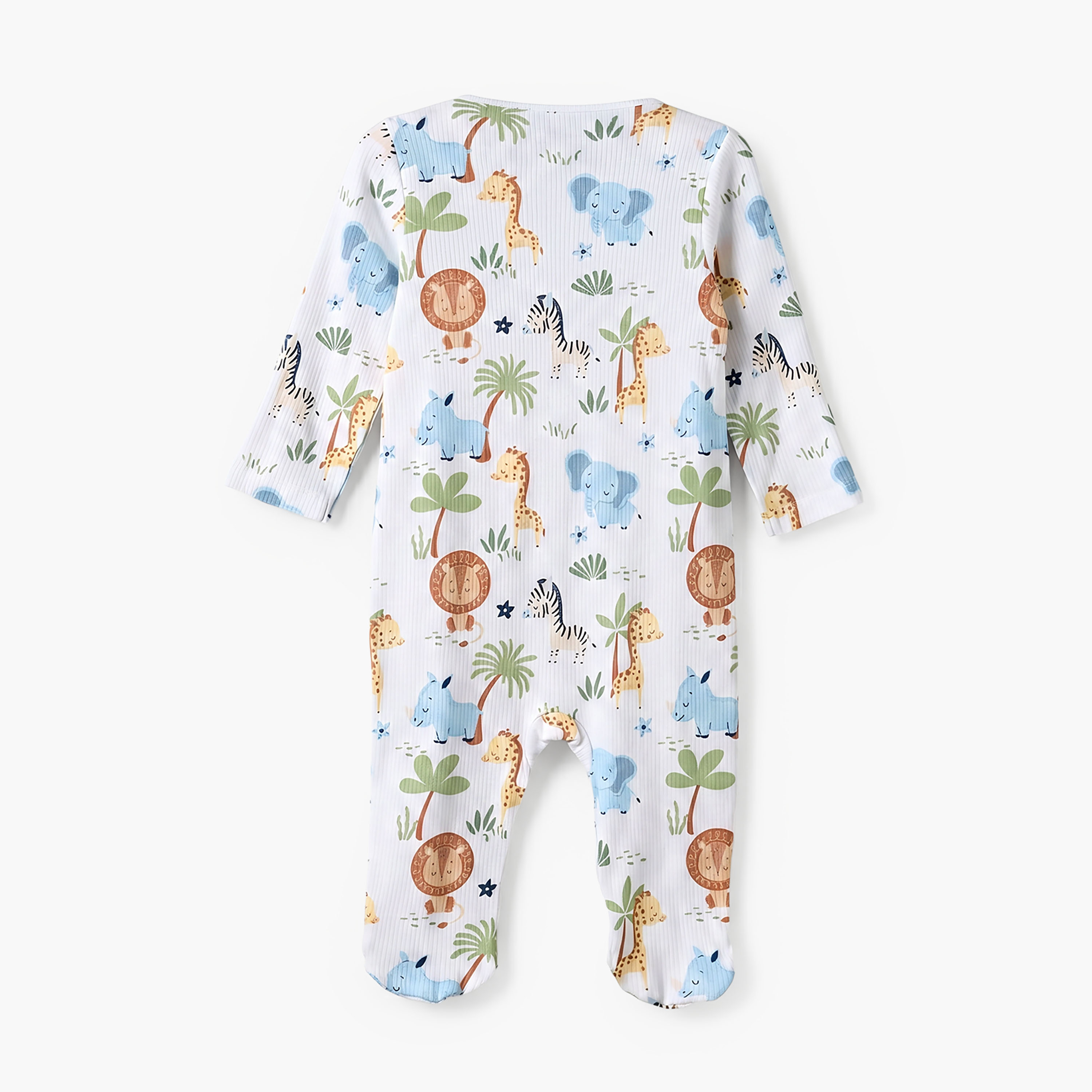 Juniors Cotton Round Neck Long Sleeves Sleepsuit with Floral Print-baby-girls-clothing-nightwear-sleepsuits-image-2