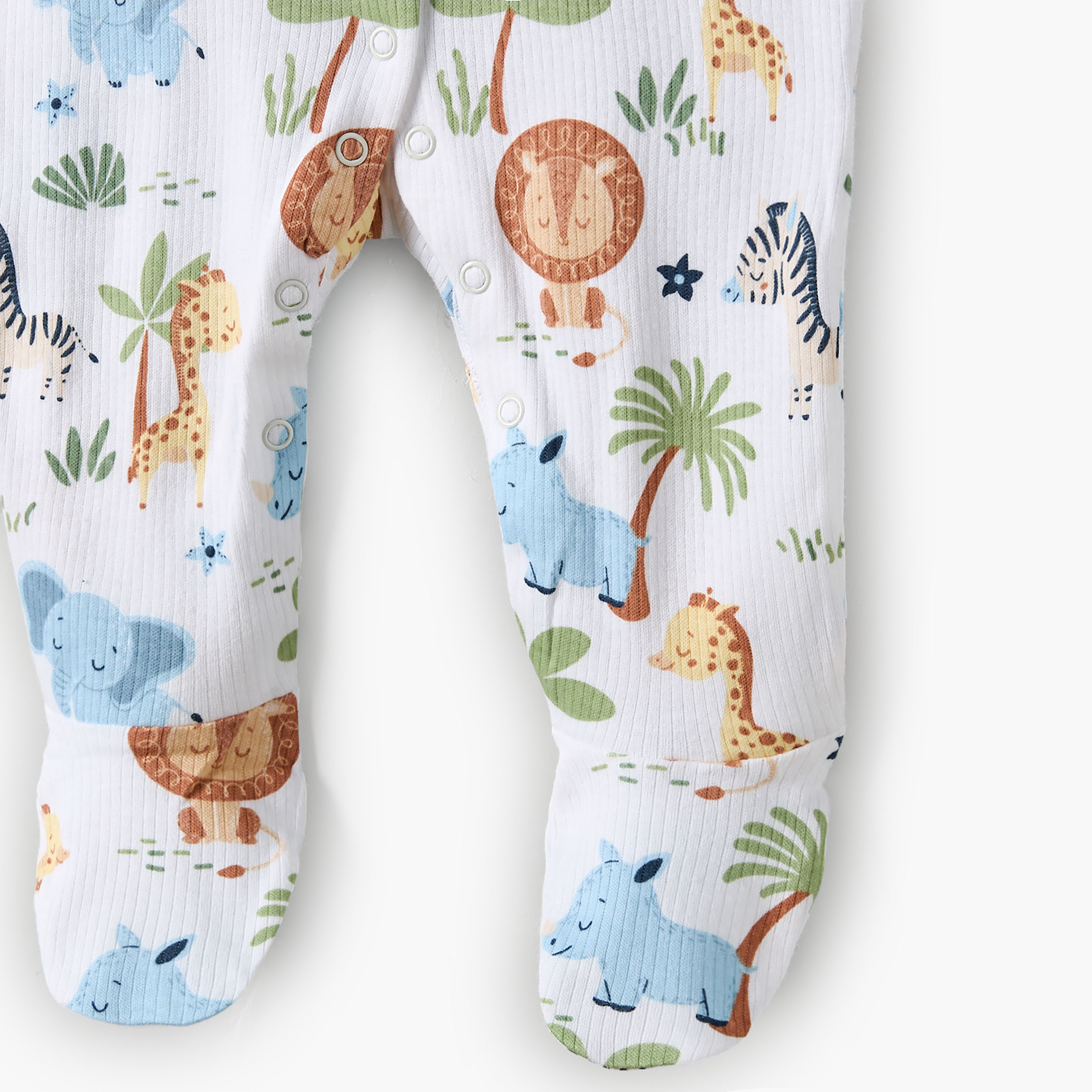 Juniors Cotton Round Neck Long Sleeves Sleepsuit with Floral Print-baby-girls-clothing-nightwear-sleepsuits-image-4