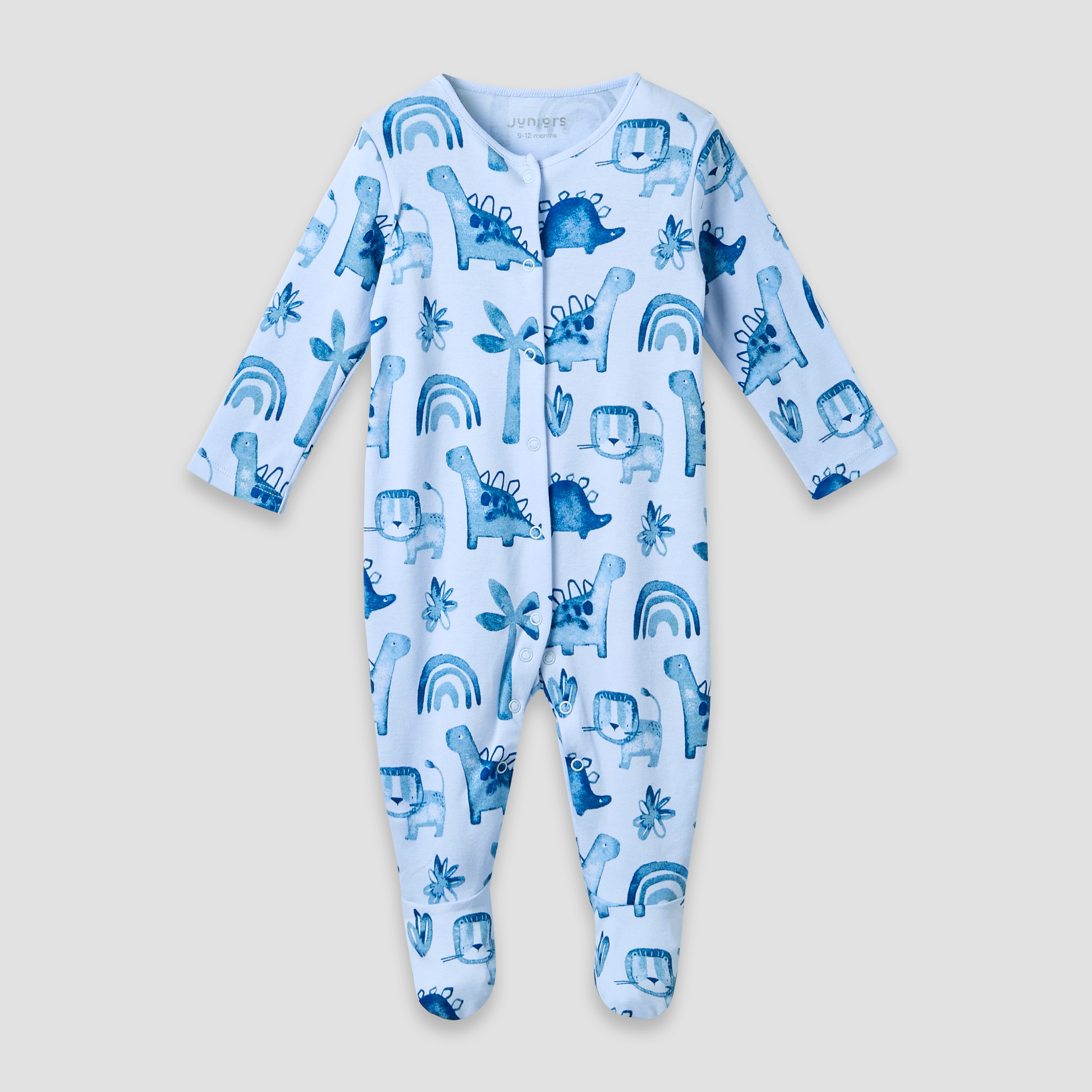Juniors Round Neck Sleepsuit with Snap Button Closure - Cotton - Long Sleeves-promo_babyshop_Buy3for69_QAT130126-image-2