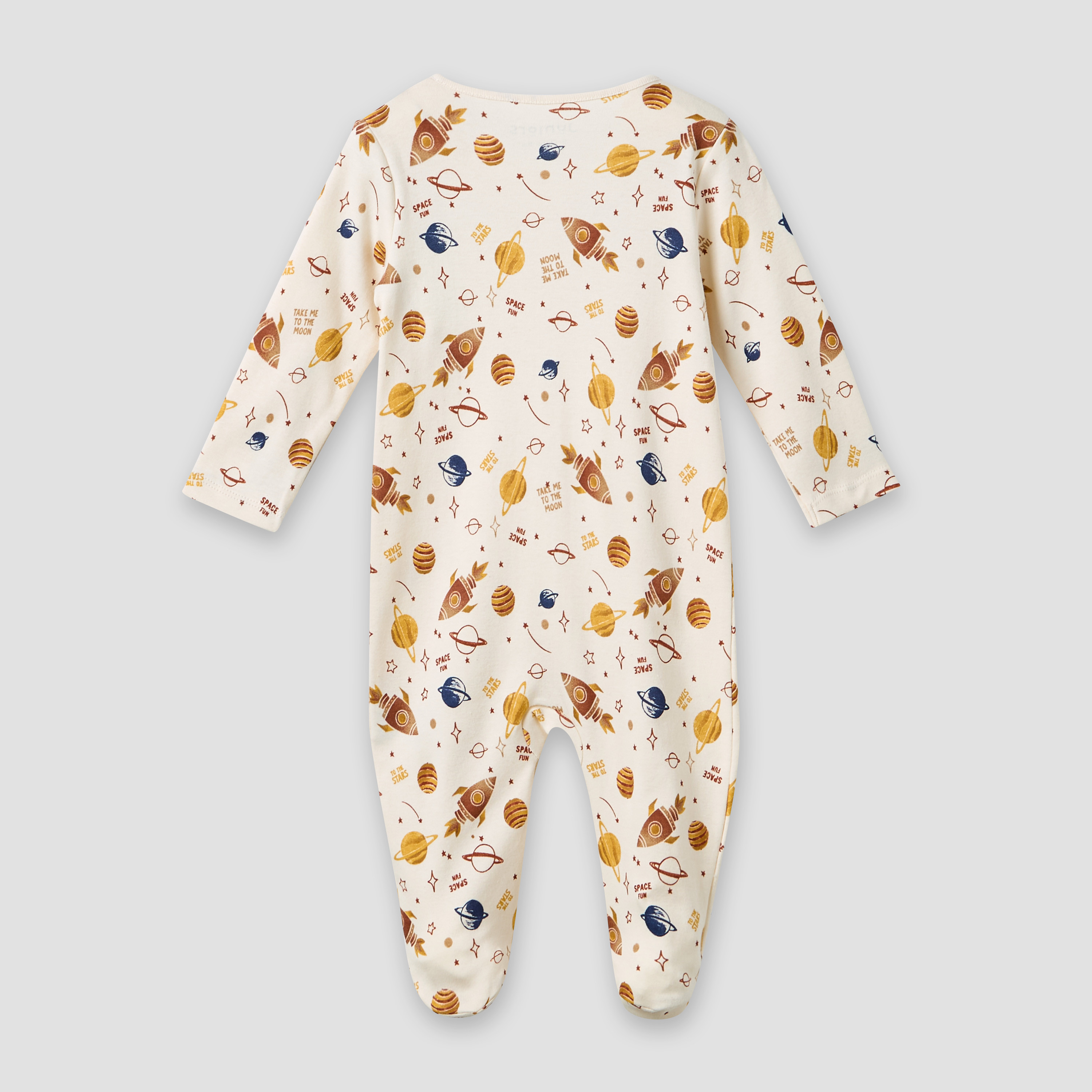 Juniors Round Neck Sleepsuit with Snap Button Closure - Cotton - Long Sleeves-promo_babyshop_Buy3for69_QAT130126-image-3