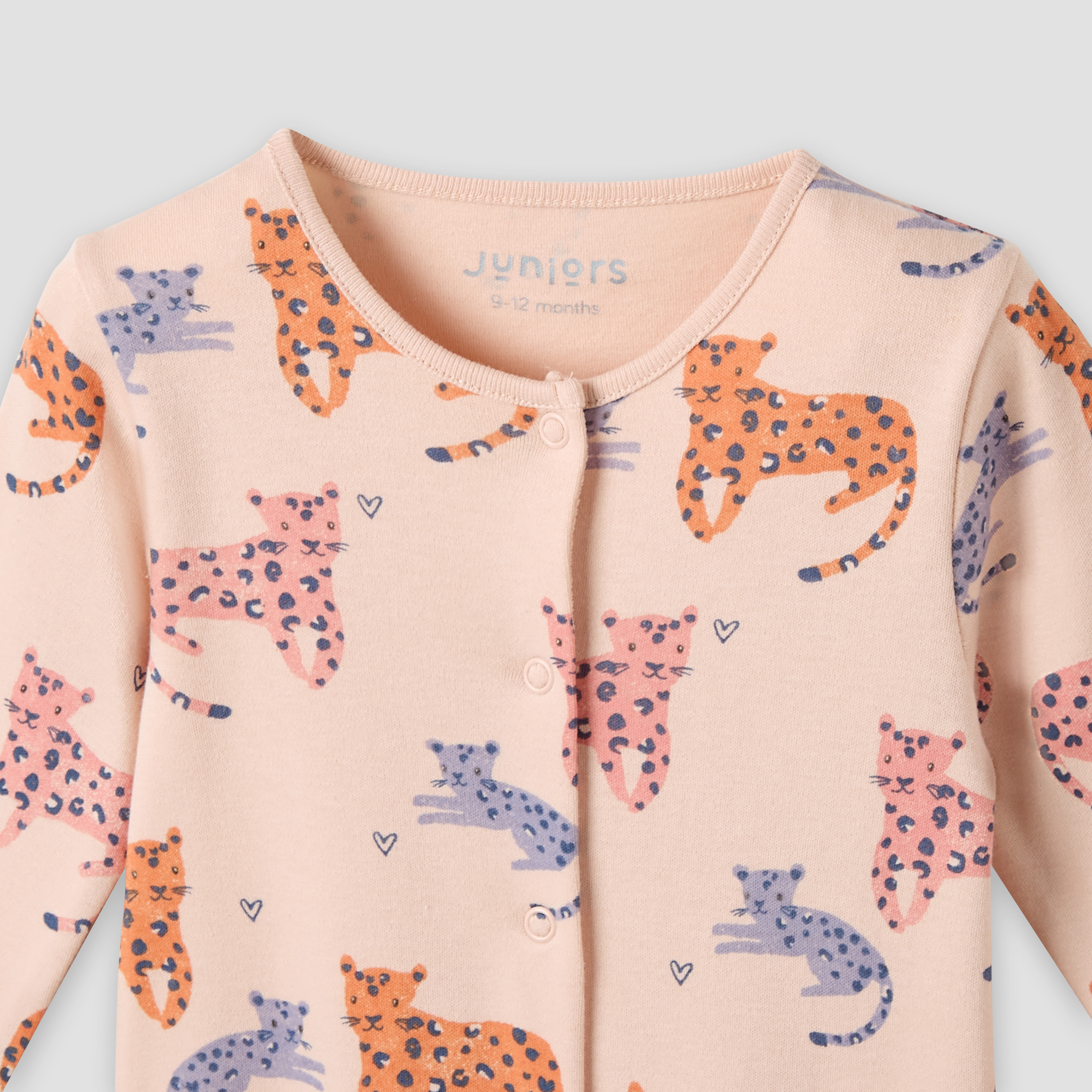 Juniors Round Neck Sleepsuit with Snap Button Closure - Cotton - Long Sleeves-promo_babyshop_Buy3for69_OMN130126-image-4