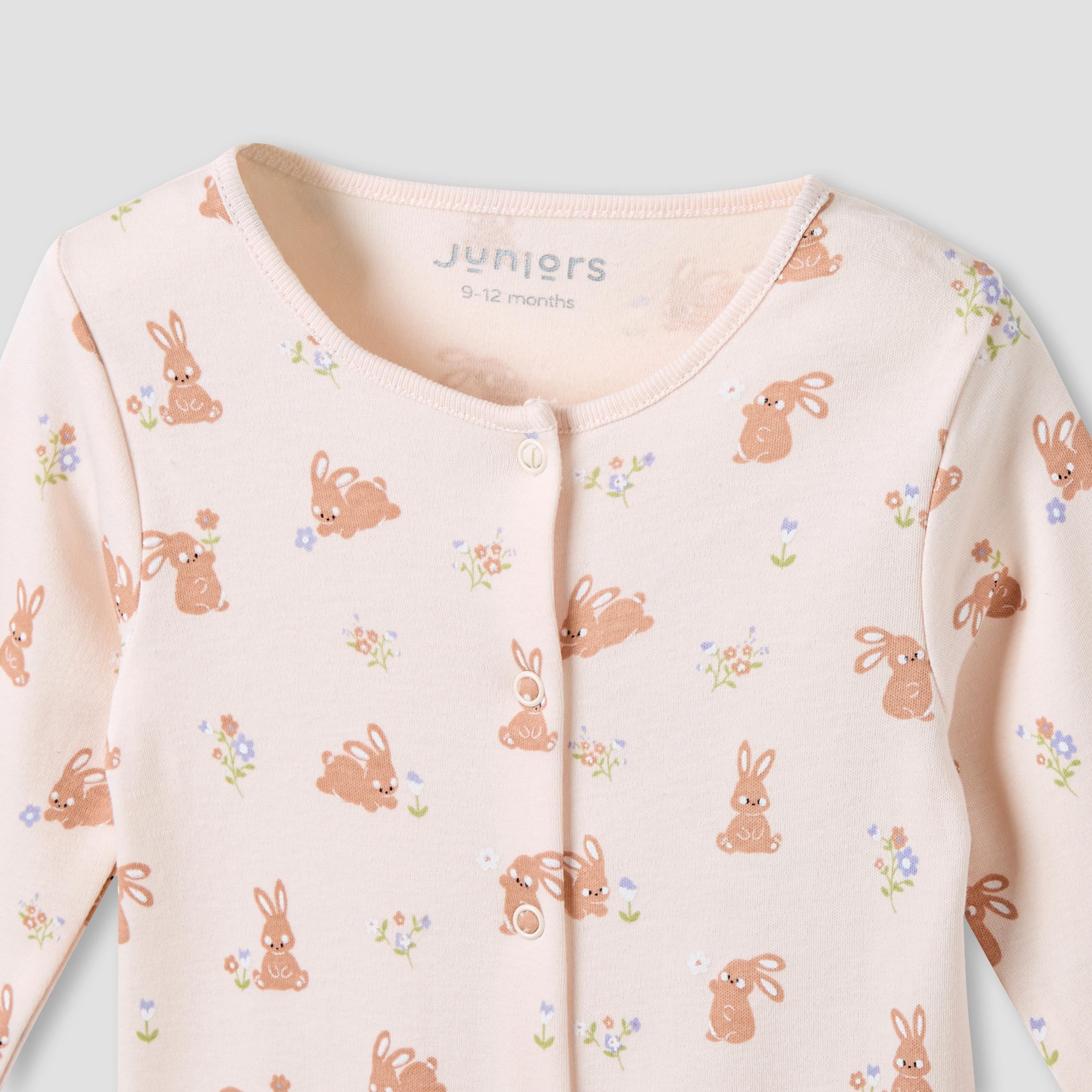 Juniors Round Neck Sleepsuit with Rabbit Print - Cotton - Long Sleeves-promo_babyshop_Buy3for69_BAH130126-image-4
