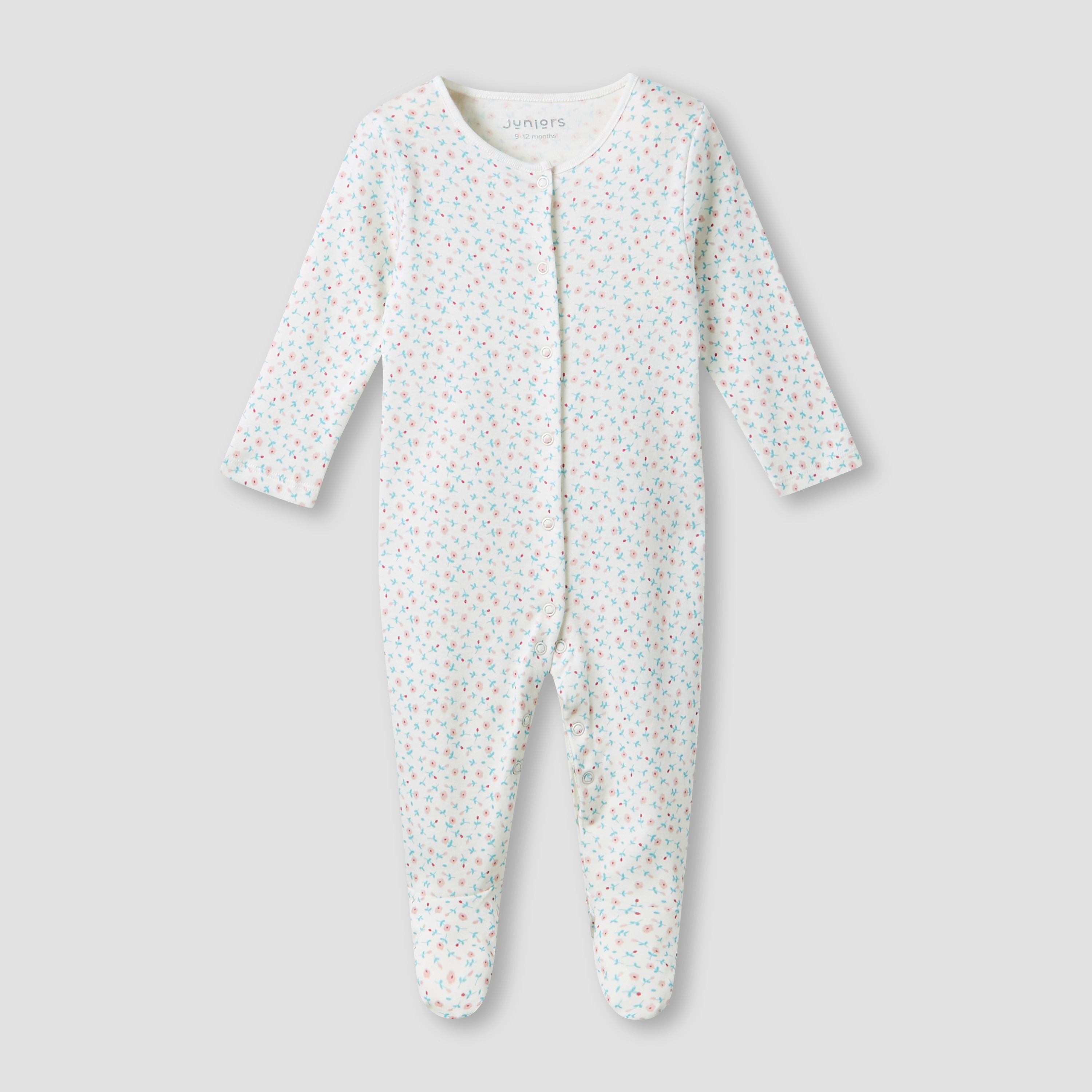 Juniors Cotton Round Neck Long Sleeves Sleepsuit with Floral Print-promo_babyshop_Buy3for69_OMN130126-image-2