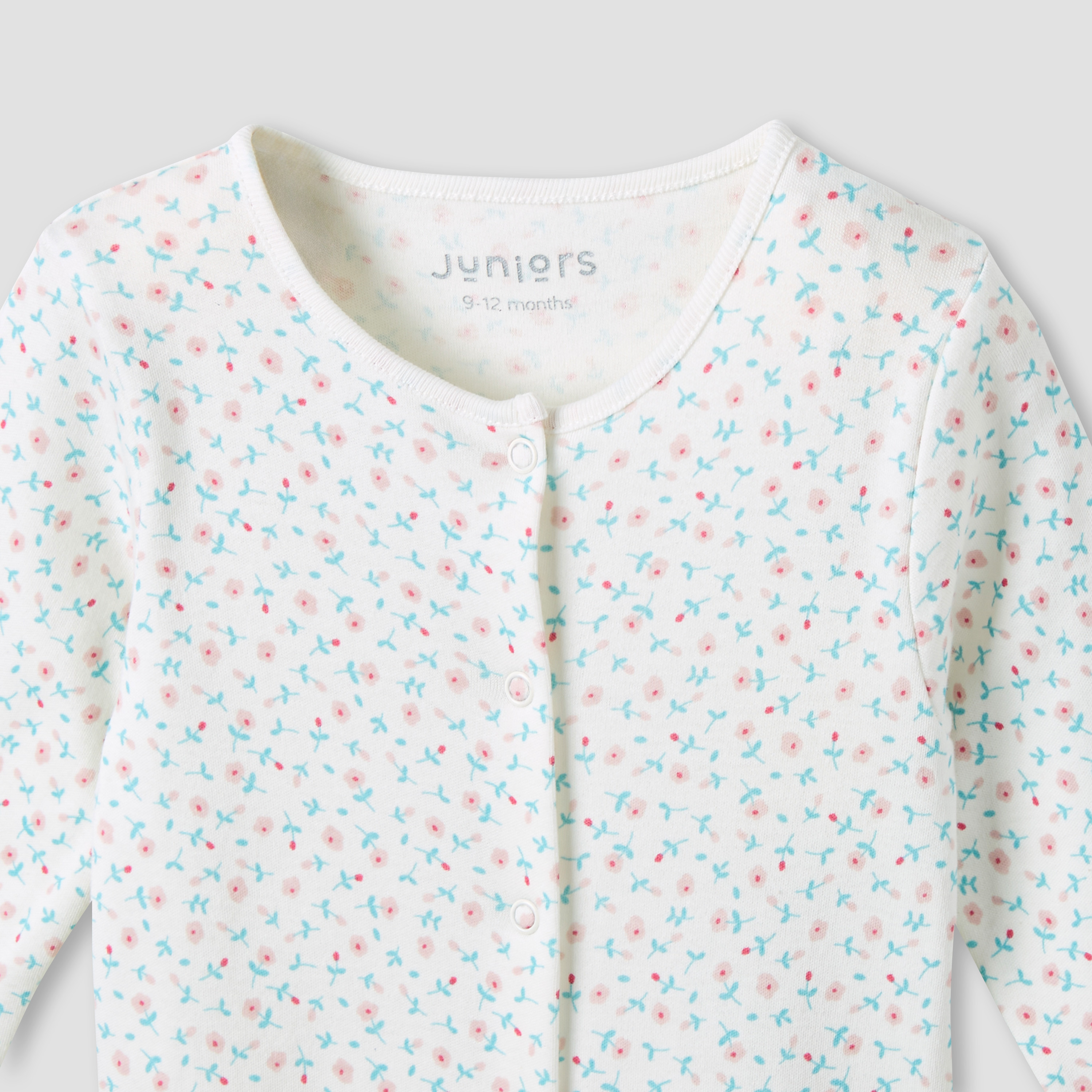 Juniors Cotton Round Neck Long Sleeves Sleepsuit with Floral Print-promo_babyshop_Buy3for69_OMN130126-image-4