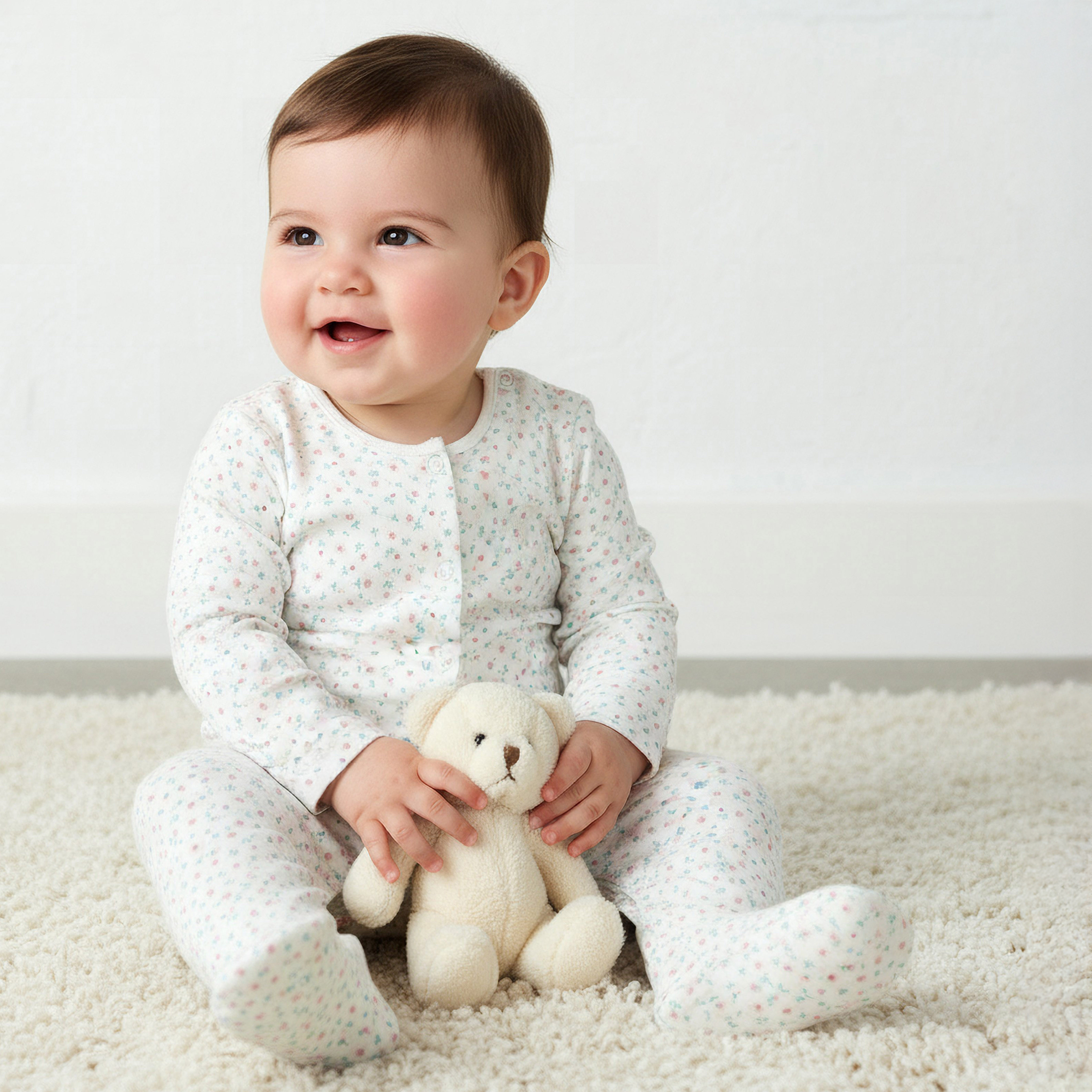 Juniors Cotton Round Neck Long Sleeves Sleepsuit with Floral Print-promo_babyshop_Buy3for69_OMN130126-image-1