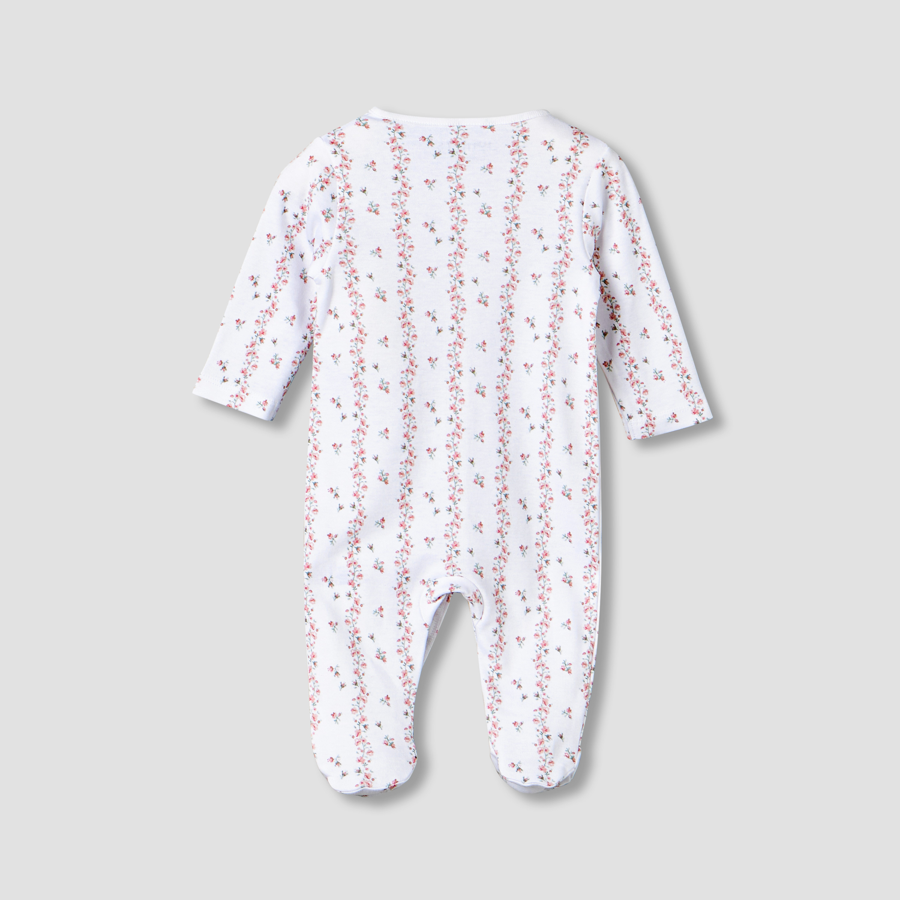 Juniors Cotton Round Neck Long Sleeves Sleepsuit with Floral Print-baby-girls-clothing-nightwear-sleepsuits-image-3
