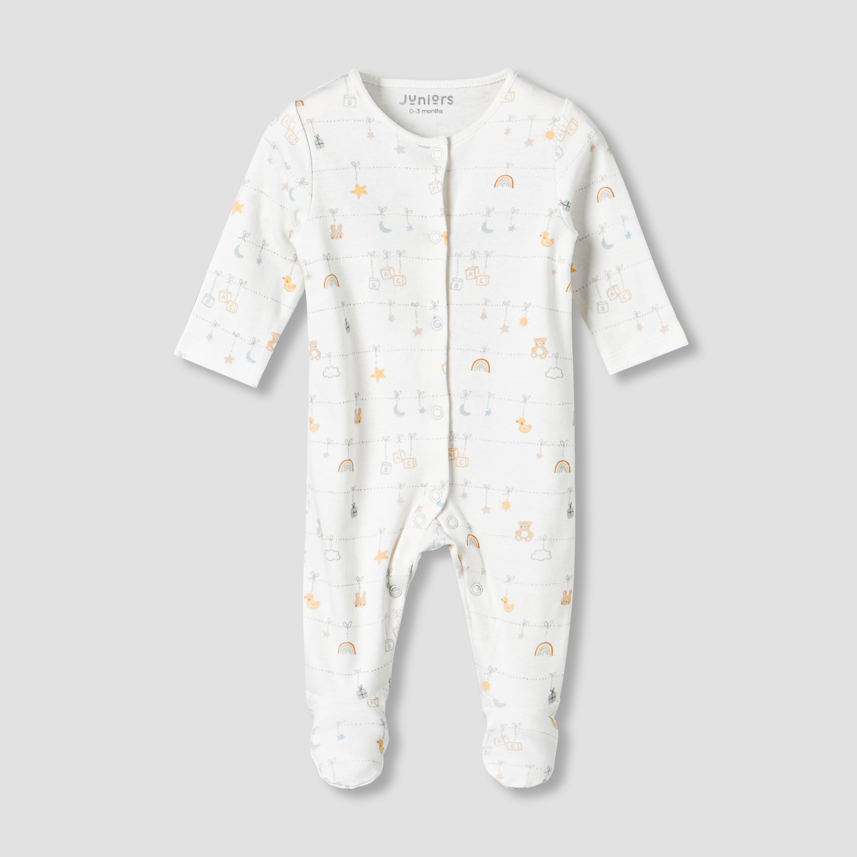 Juniors Cotton Round Neck Long Sleeves Sleepsuit with Fun Print-baby-girls-clothing-nightwear-sleepsuits-image-2