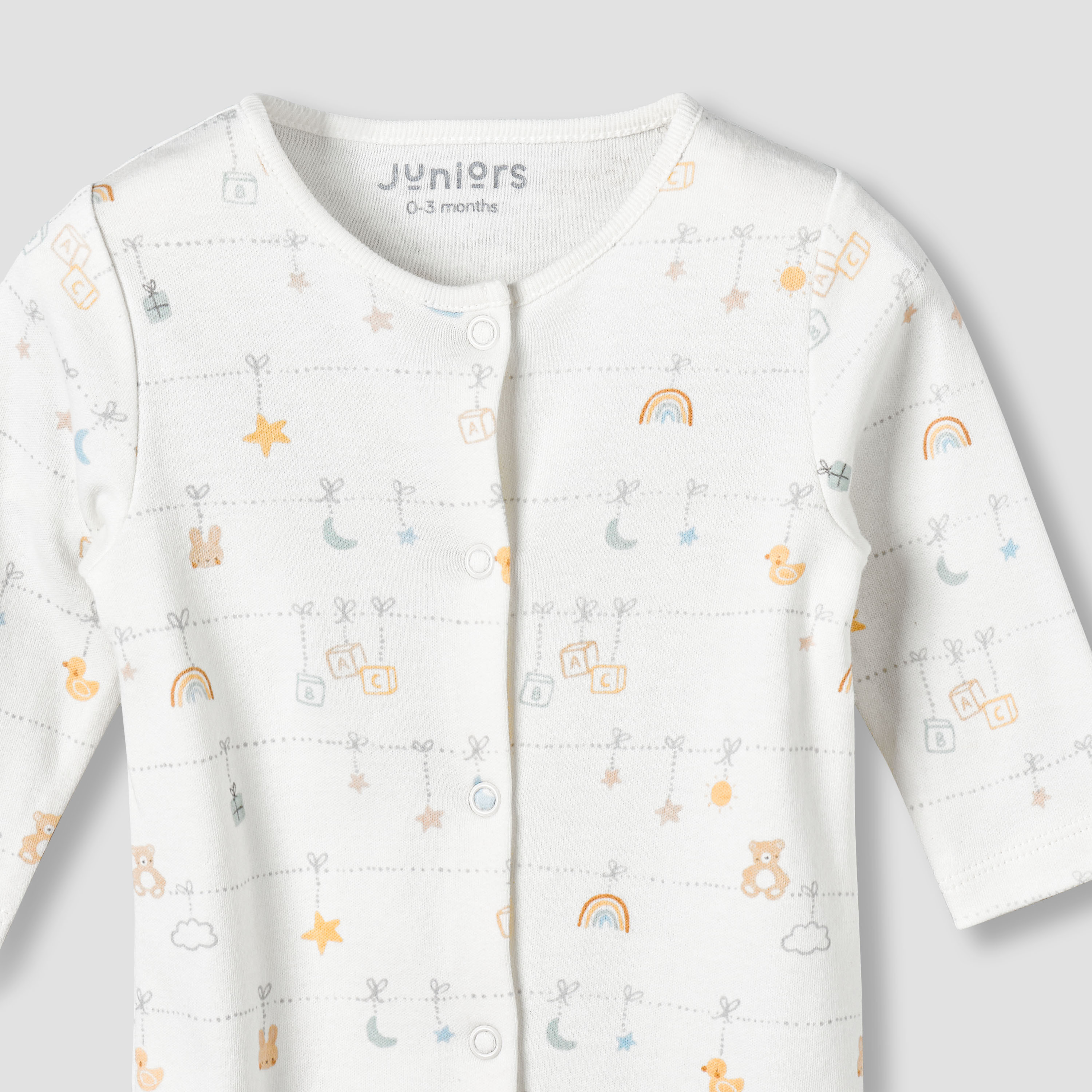 Juniors Cotton Round Neck Long Sleeves Sleepsuit with Fun Print-baby-girls-clothing-nightwear-sleepsuits-image-4