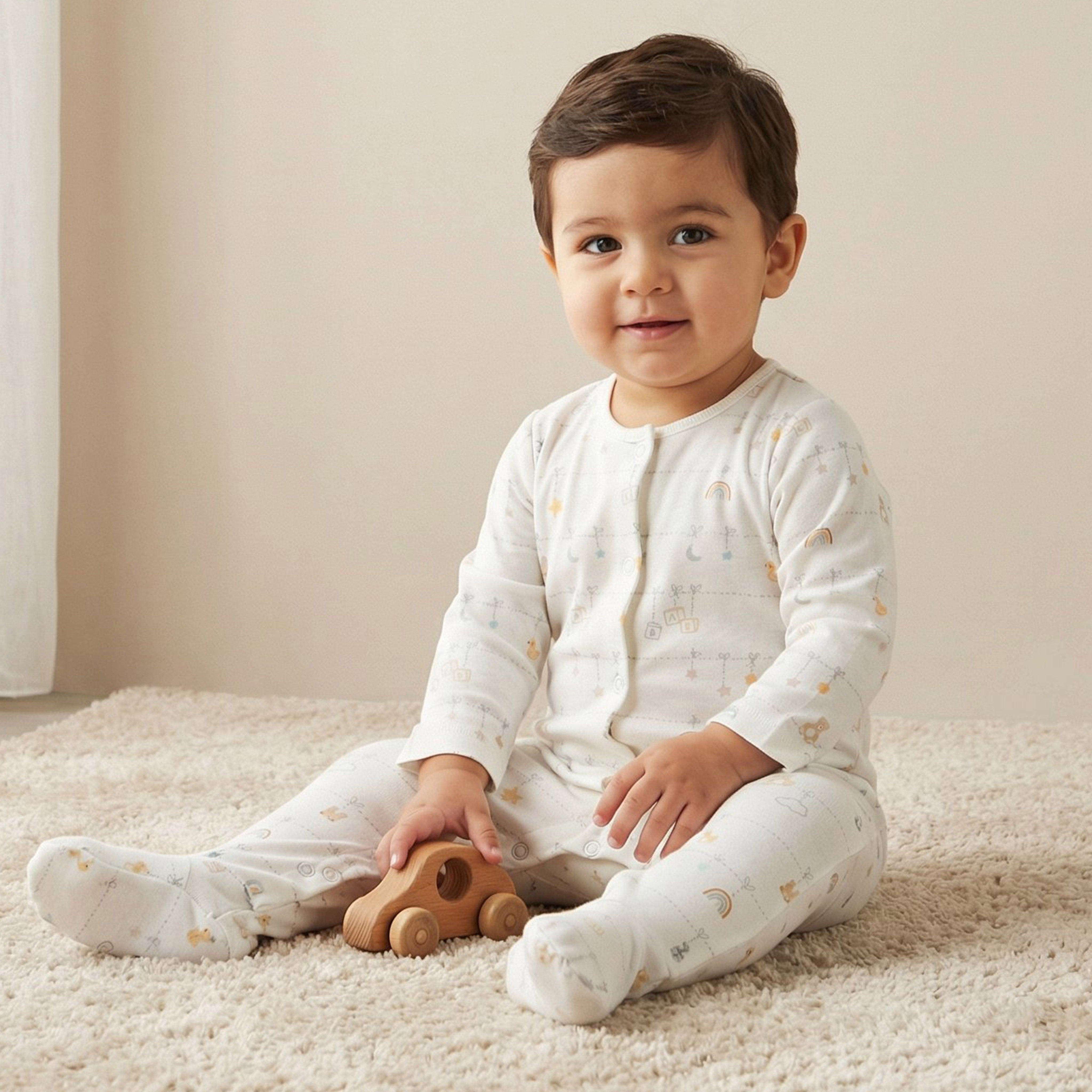 Juniors Cotton Round Neck Long Sleeves Sleepsuit with Fun Print-baby-girls-clothing-nightwear-sleepsuits-image-1