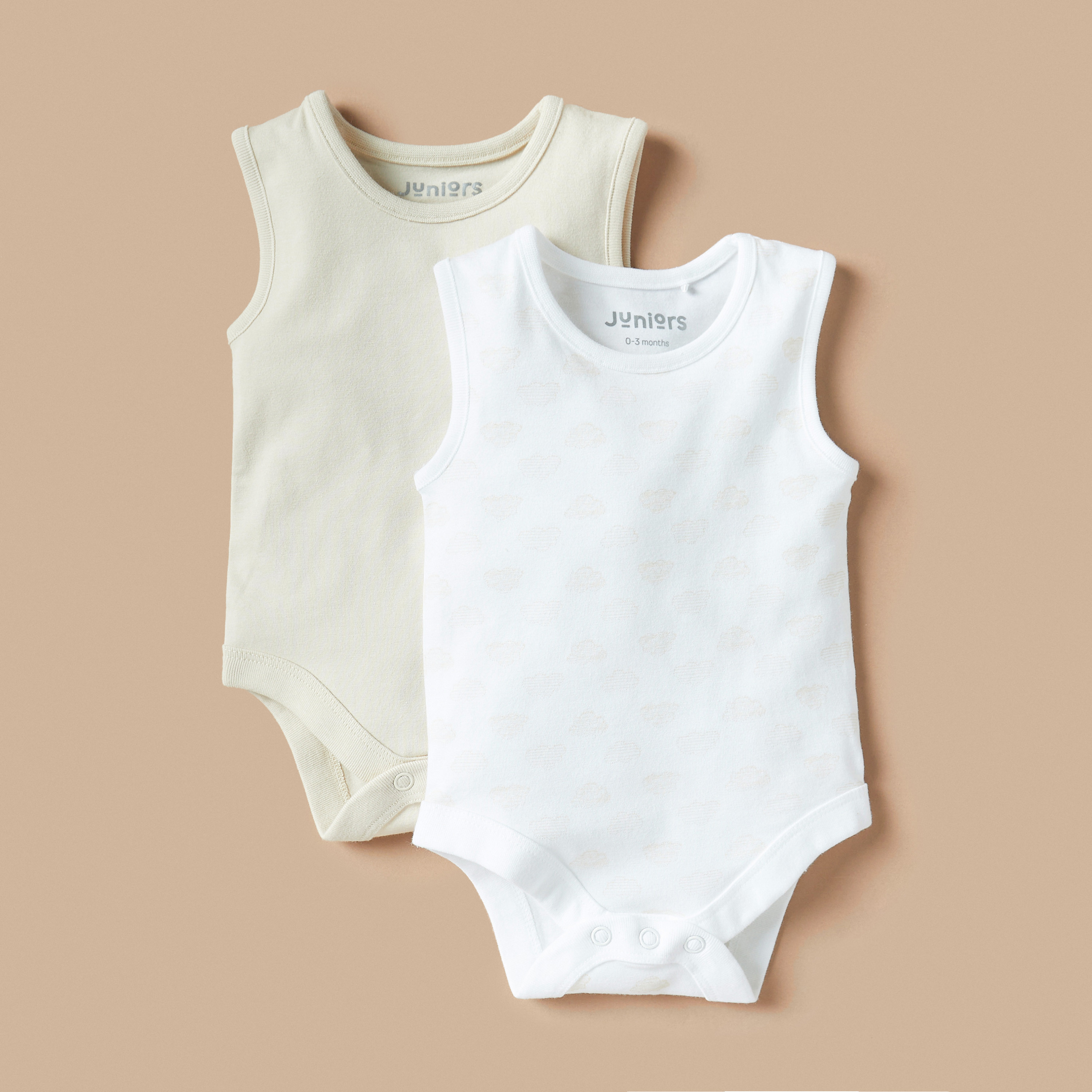 Juniors Printed Sleeveless Bodysuit - Set of 2-baby-girls-clothing-bodysuits-image-1
