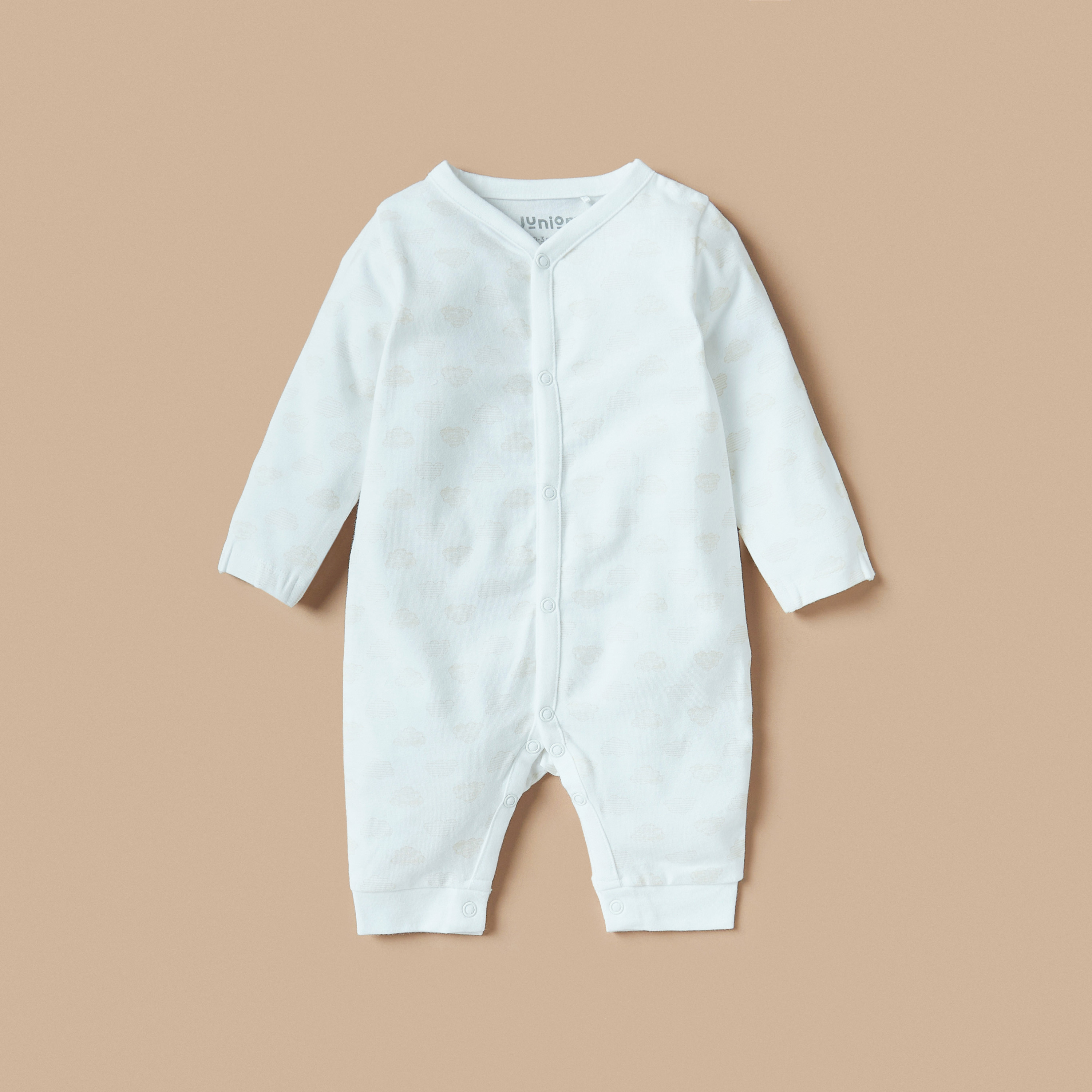 Juniors Printed Long Sleeves Sleepsuit with Button Closure - Set of 2-baby-girls-clothing-nightwear-sleepsuits-image-2