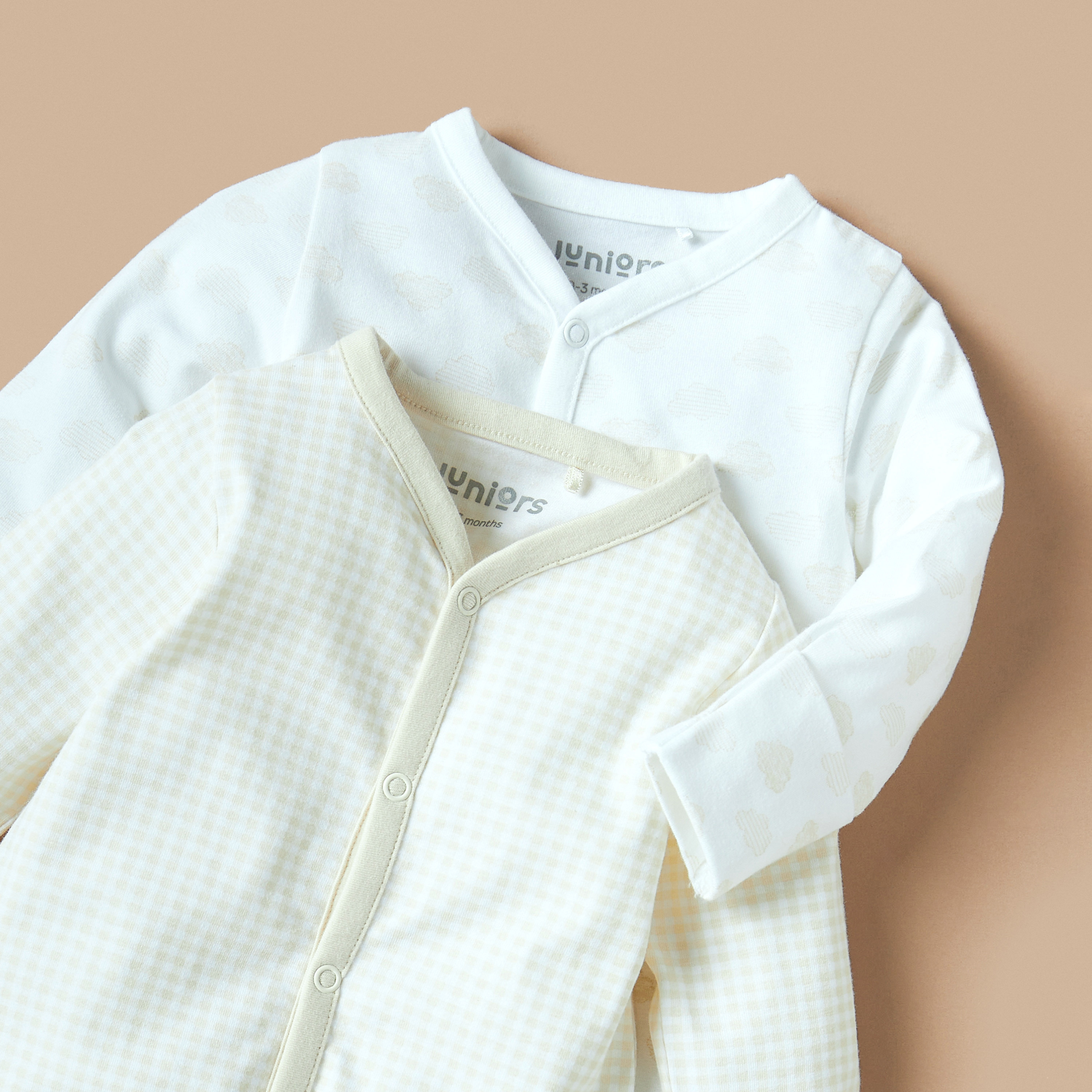 Juniors Printed Long Sleeves Sleepsuit with Button Closure - Set of 2-baby-girls-clothing-nightwear-sleepsuits-image-4