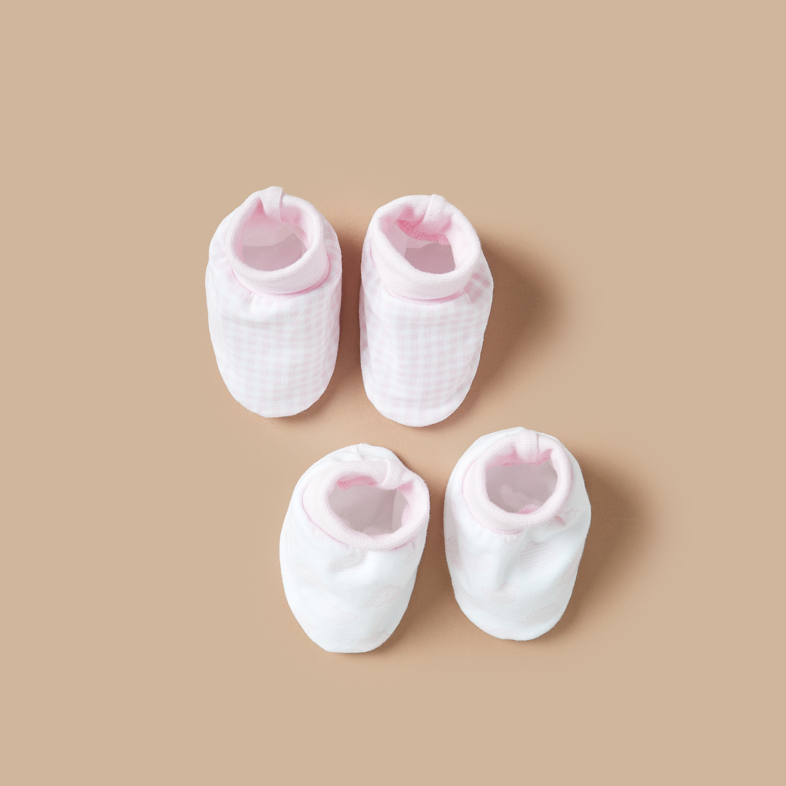Juniors Printed Slip-On Booties - Set of 2-baby-girls-shoes-booties-image-1