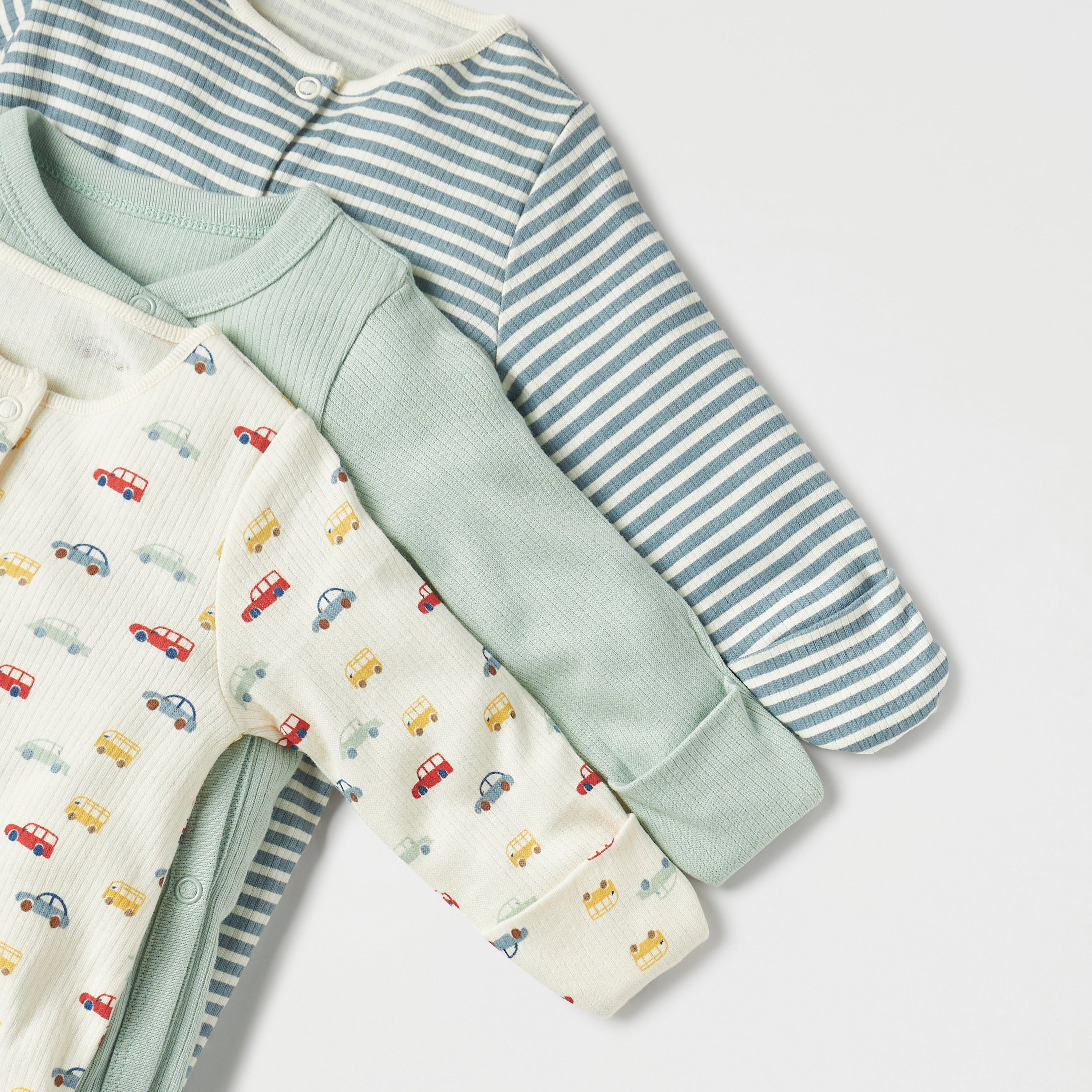 بدلات نوم مغلقة القدمين بطبعات من جونيورز - طقم من 3 قطع-baby-boys-clothing-nightwear-sleepsuits-image-5