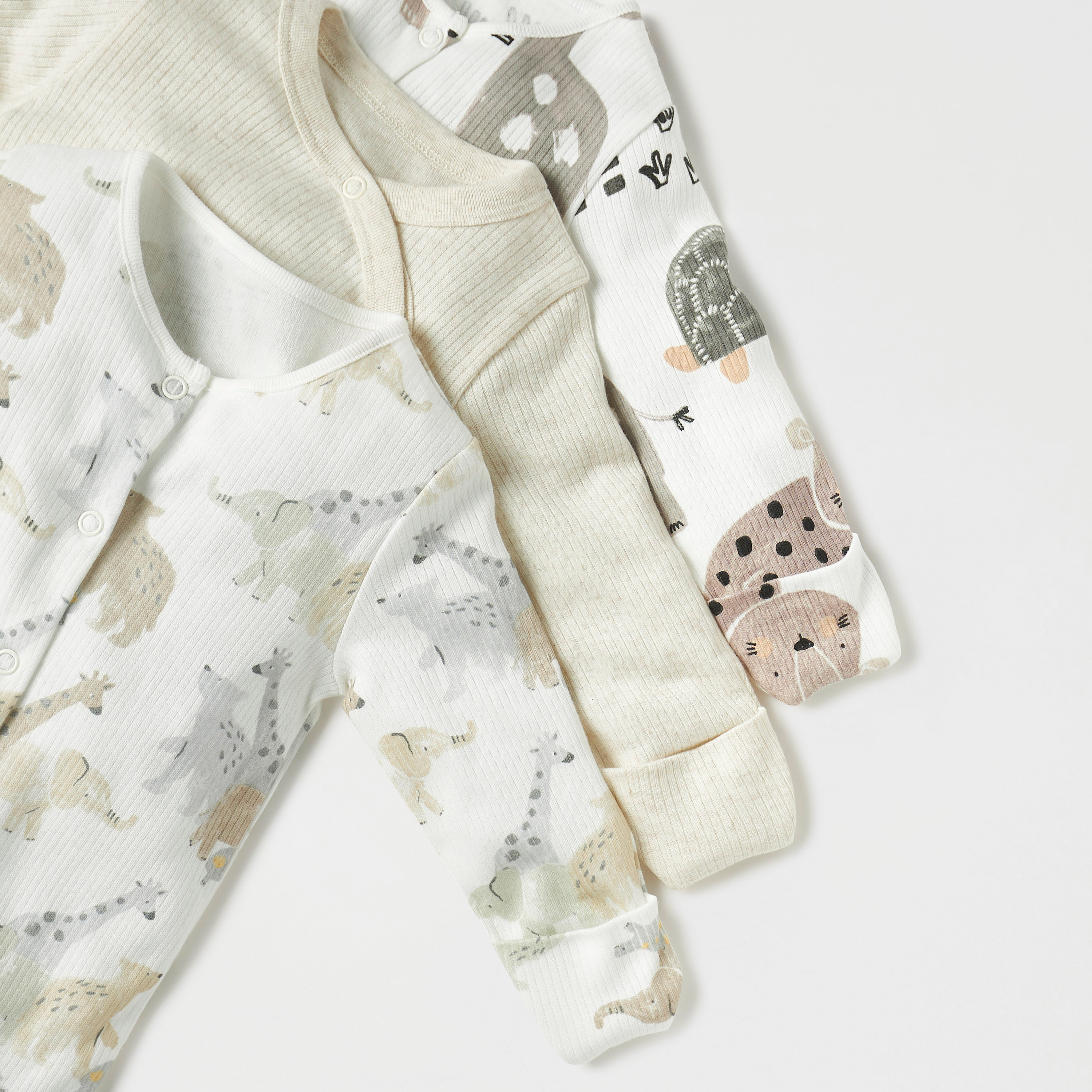 Juniors Animal Print Closed Feet Sleepsuit - Set of 3-baby-boys-clothing-nightwear-sleepsuits-image-5