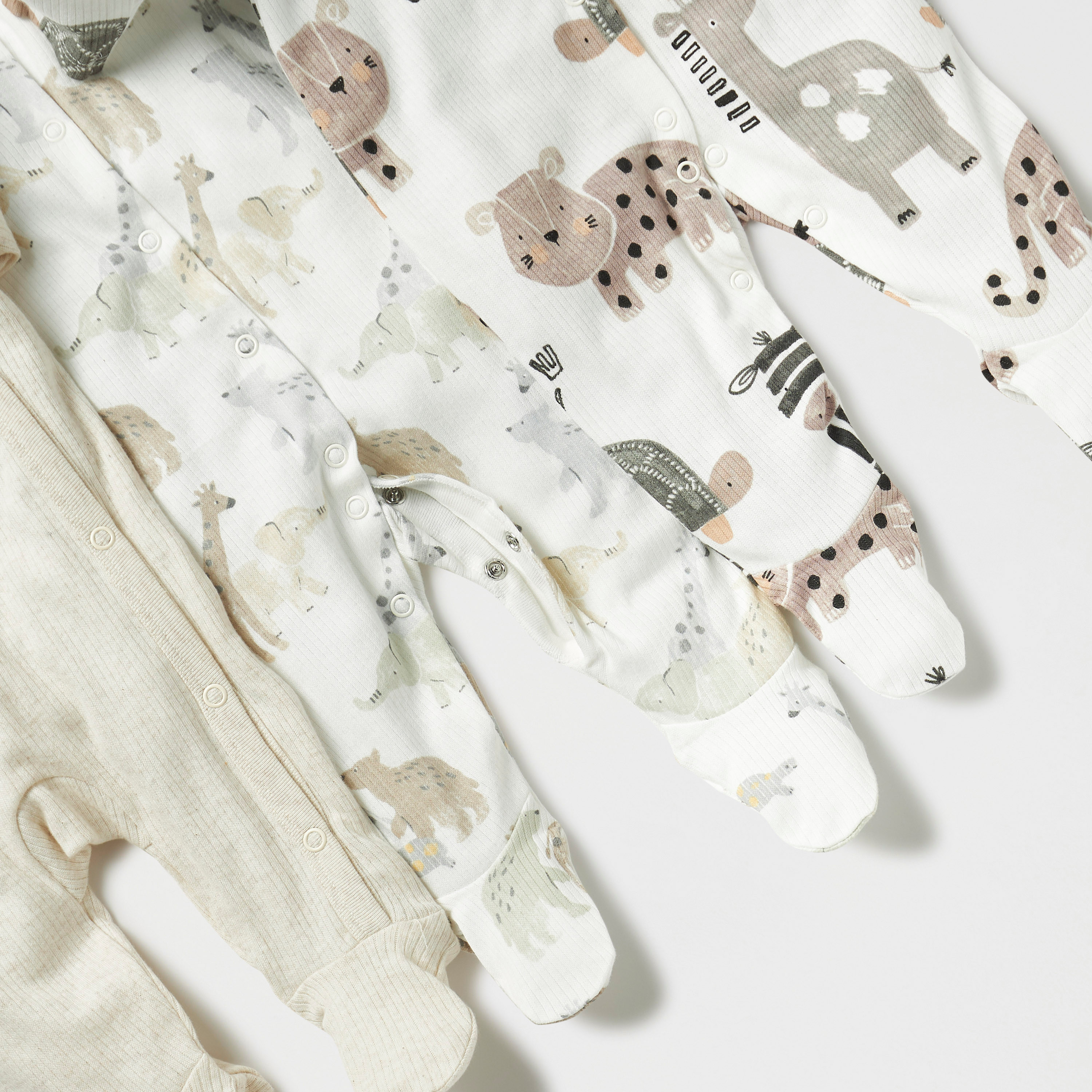 Juniors Animal Print Closed Feet Sleepsuit - Set of 3-baby-boys-clothing-nightwear-sleepsuits-image-6