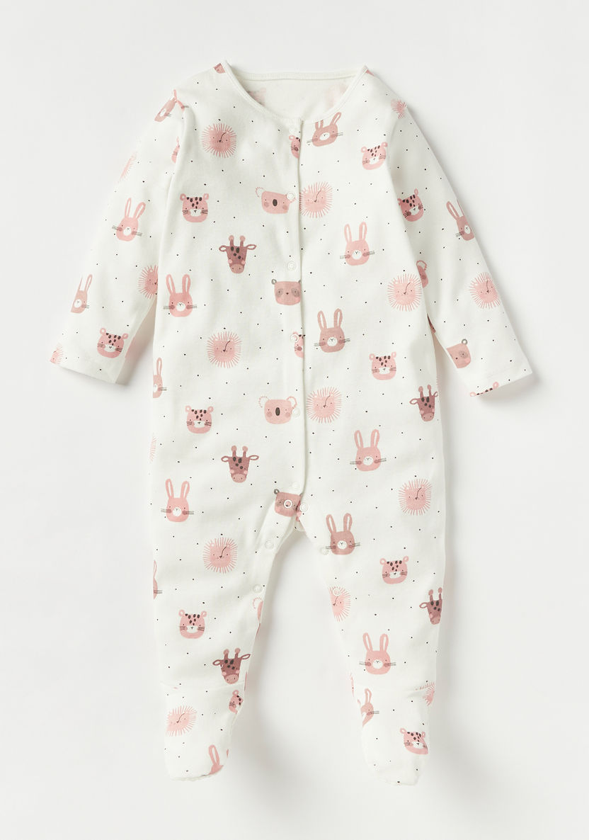 Juniors All-Over Print Sleepsuit with Long Sleeves - Set of 3-Sleepsuits-image-1