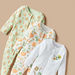Juniors Floral Print Closed Feet Sleepsuit - Set of 3-Sleepsuits-thumbnail-4