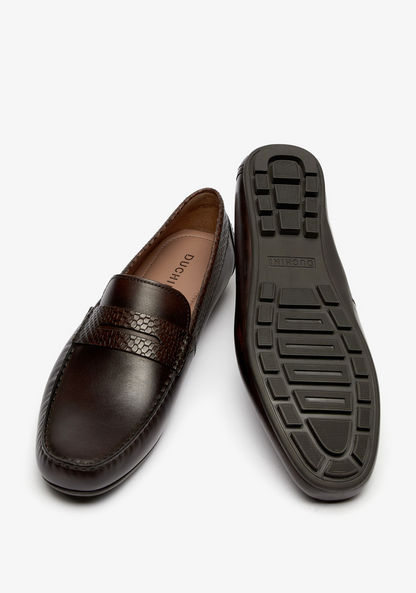 Duchini Men's Textured Slip-On Moccasins-Men%27s Casual Shoes-image-2