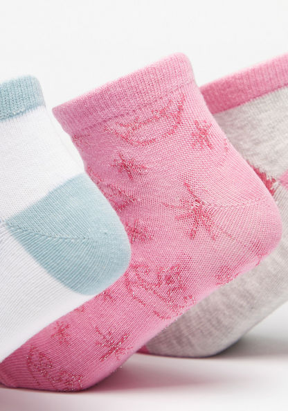 Set of 3 - Disney Princess Print Ankle Length Socks