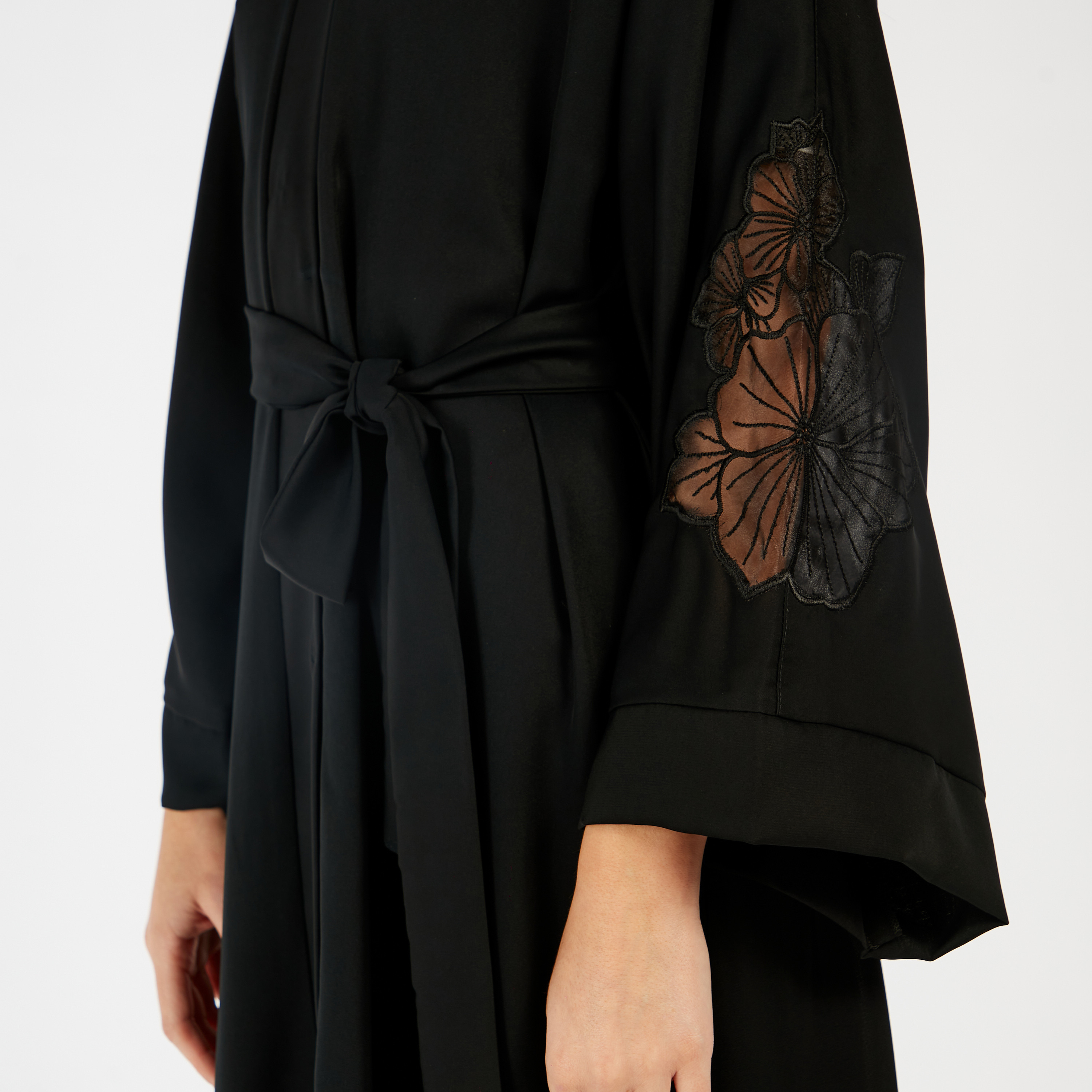 Nukhbaa Floral Lace Abaya and Hijab Set-women-arabicclothing-abayas-image-4
