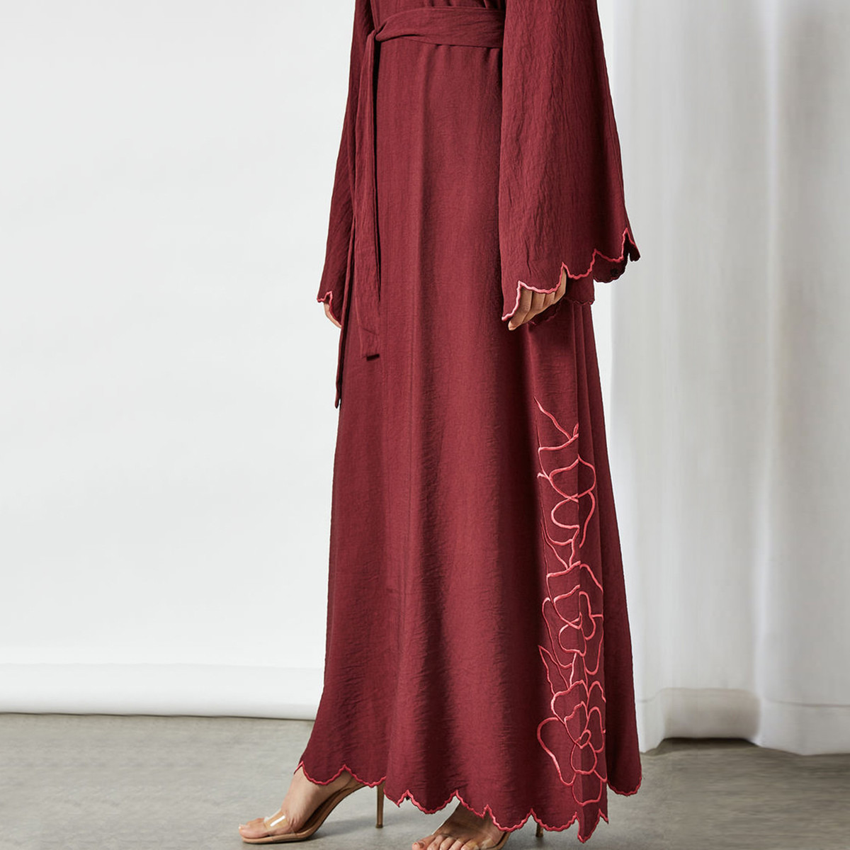 Nukhbaa Embroidered Abaya and Hijab Set-women-arabicclothing-abayas-image-4