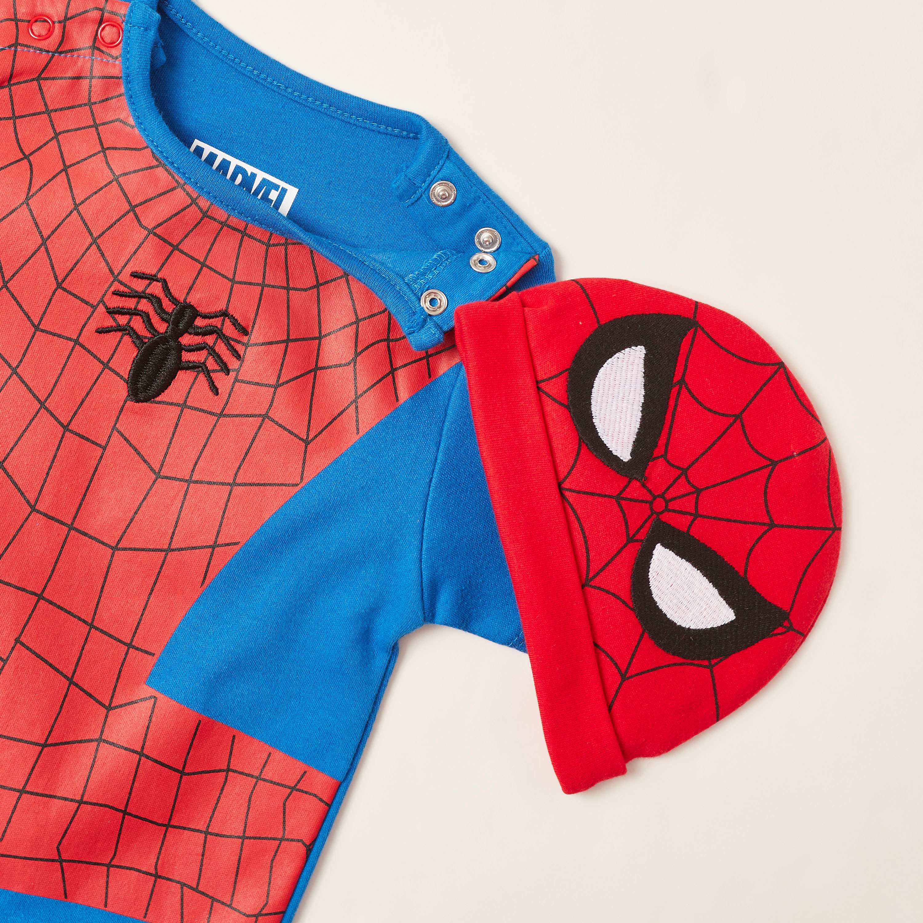 طقم نوم بكاب وطبعات سبايدر مان-baby-boys-clothing-rompers-image-2