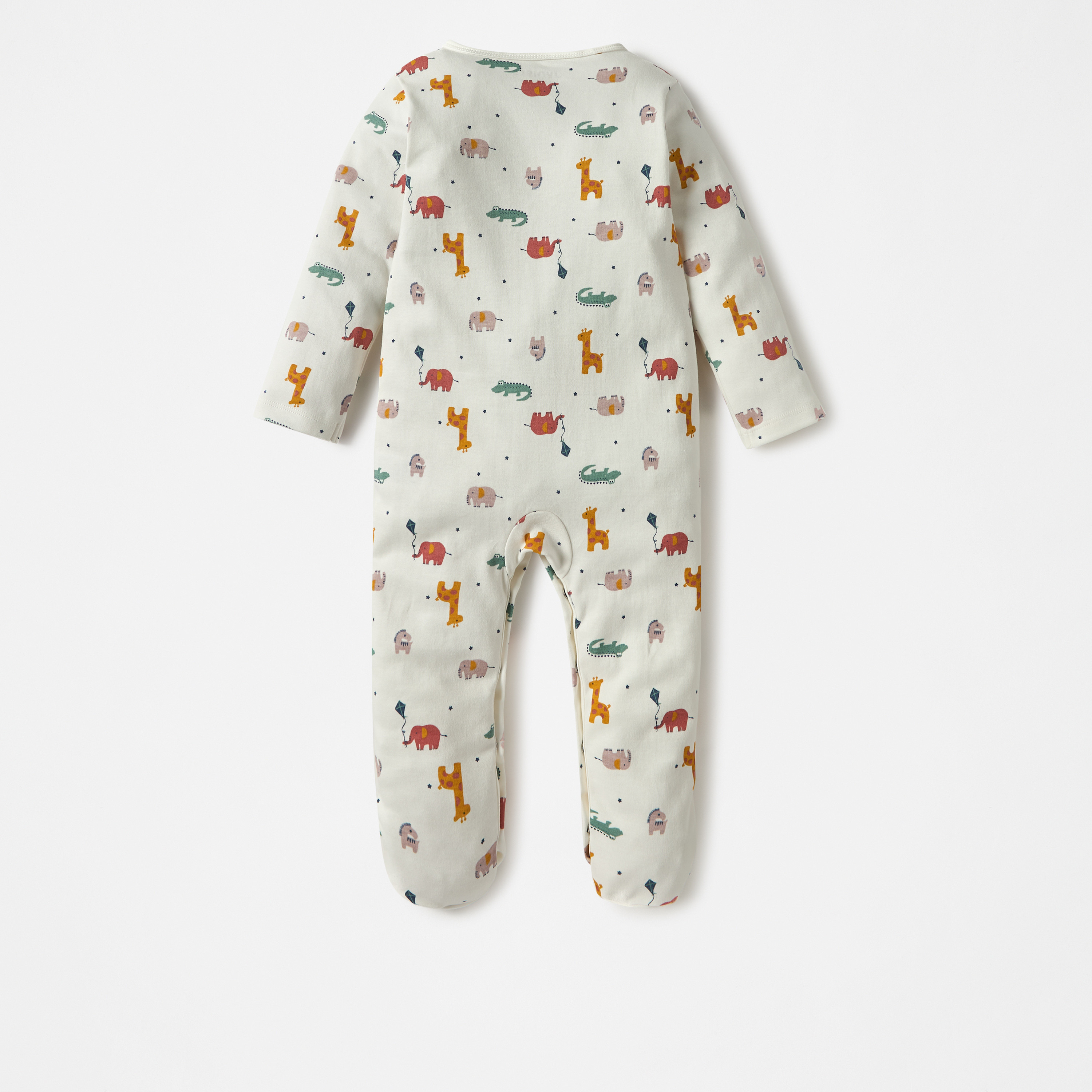 Juniors All-Over Animal Print Closed Feet Sleepsuit with Long Sleeves-baby-boys-clothing-nightwear-sleepsuits-image-2