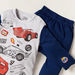 Disney Cars Print Round Neck T-shirt and Full Length Pyjamas - Set of 2-Pyjama Sets-thumbnail-2