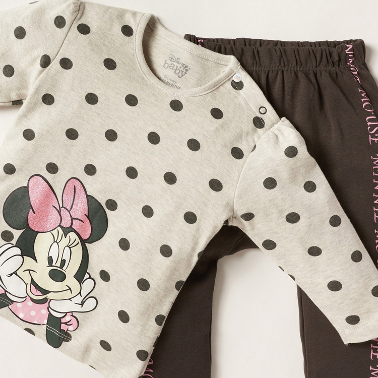 Disney Minnie Mouse Print 4-Piece T-shirt and Pyjama Set