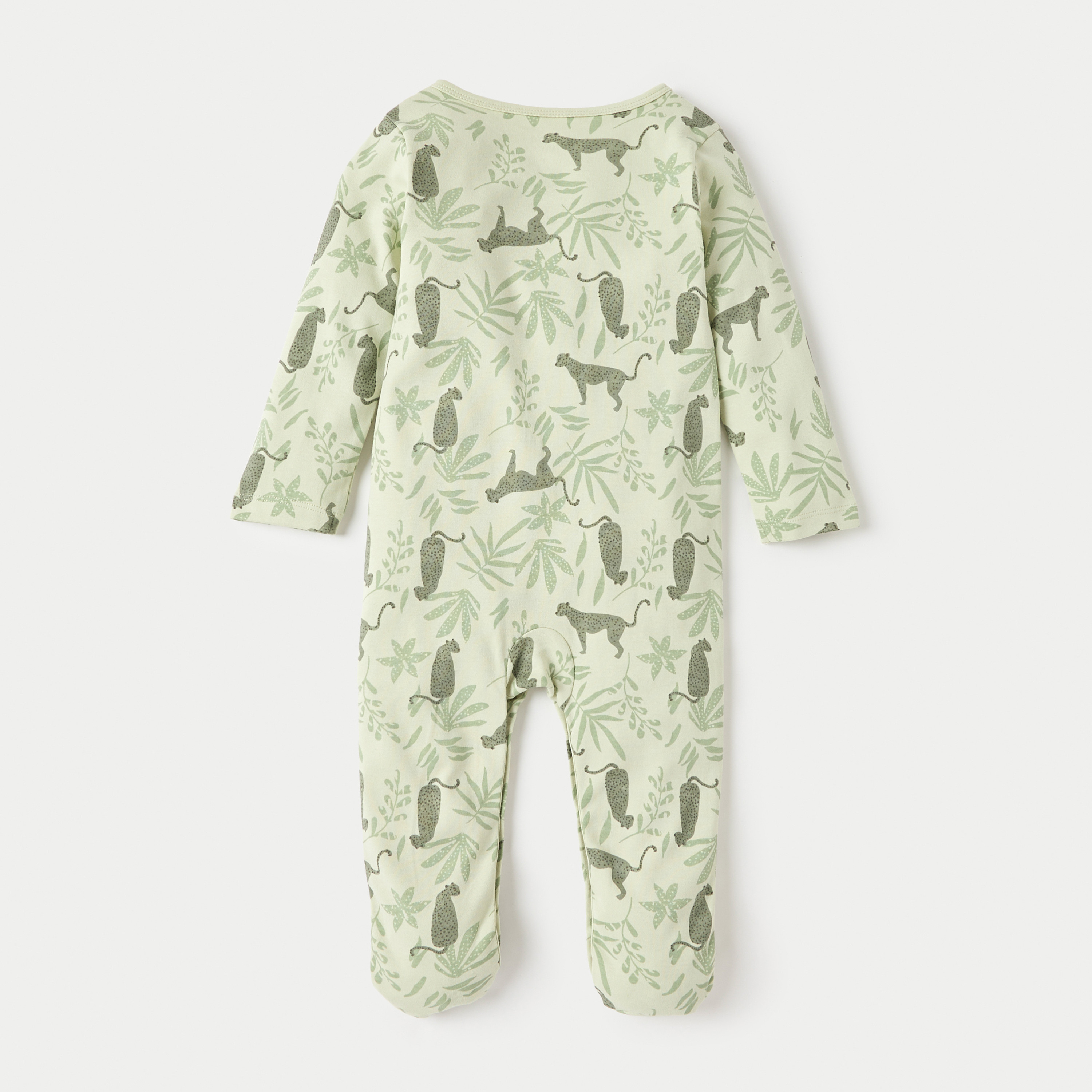 Juniors Animal Print Closed Feet Sleepsuit with Button Closure-baby-boys-clothing-nightwear-sleepsuits-image-2