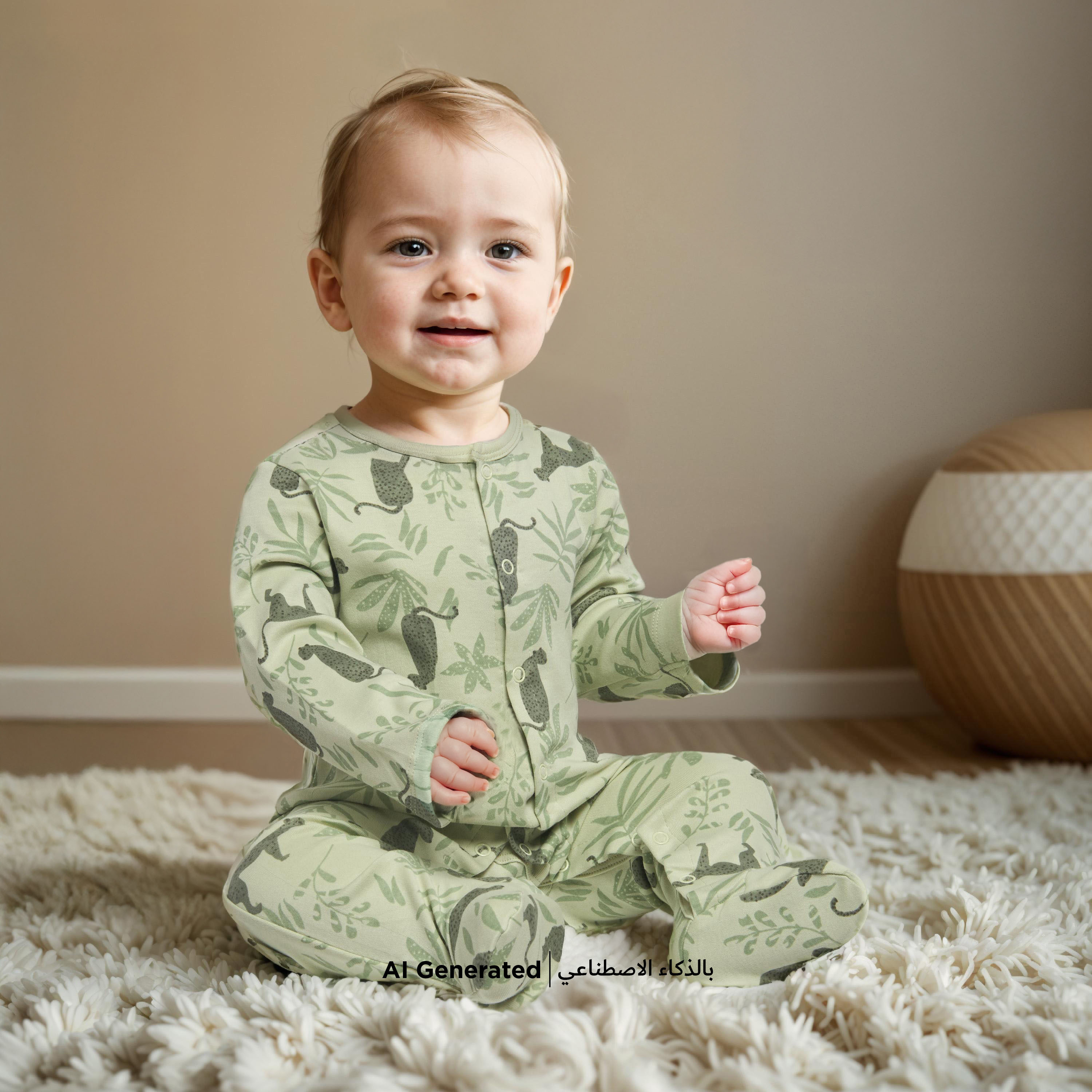 Juniors Animal Print Closed Feet Sleepsuit with Button Closure-baby-boys-clothing-nightwear-sleepsuits-image-5