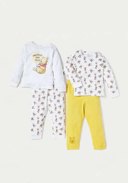 Disney Winnie-the-Pooh Print T-shirt and Elasticated Pyjamas - Set of 4-Pyjama Sets-image-0
