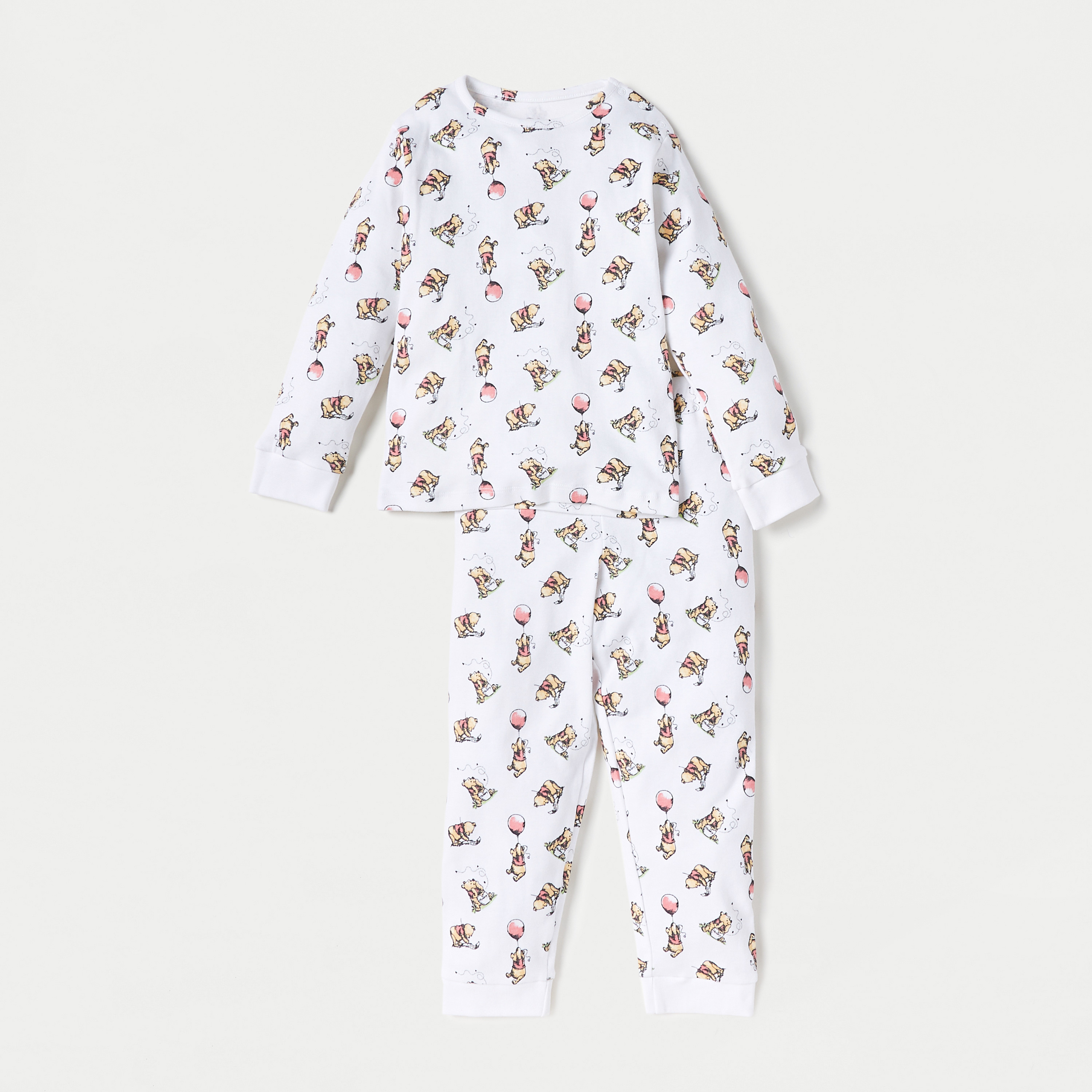 Disney Winnie-the-Pooh Print T-shirt and Elasticated Pyjamas - Set of 4-baby-boys-clothing-nightwear-pyjamasets-image-3