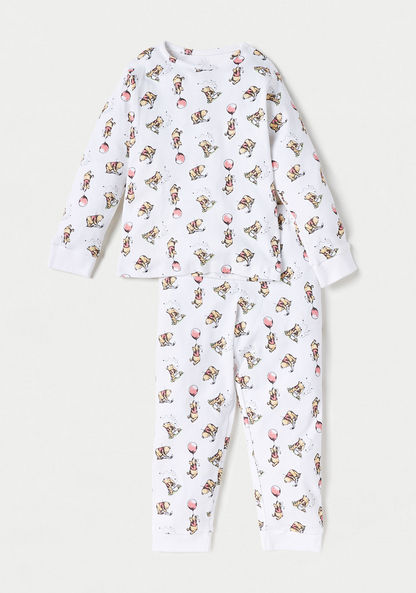 Disney Winnie-the-Pooh Print T-shirt and Elasticated Pyjamas - Set of 4-Pyjama Sets-image-2