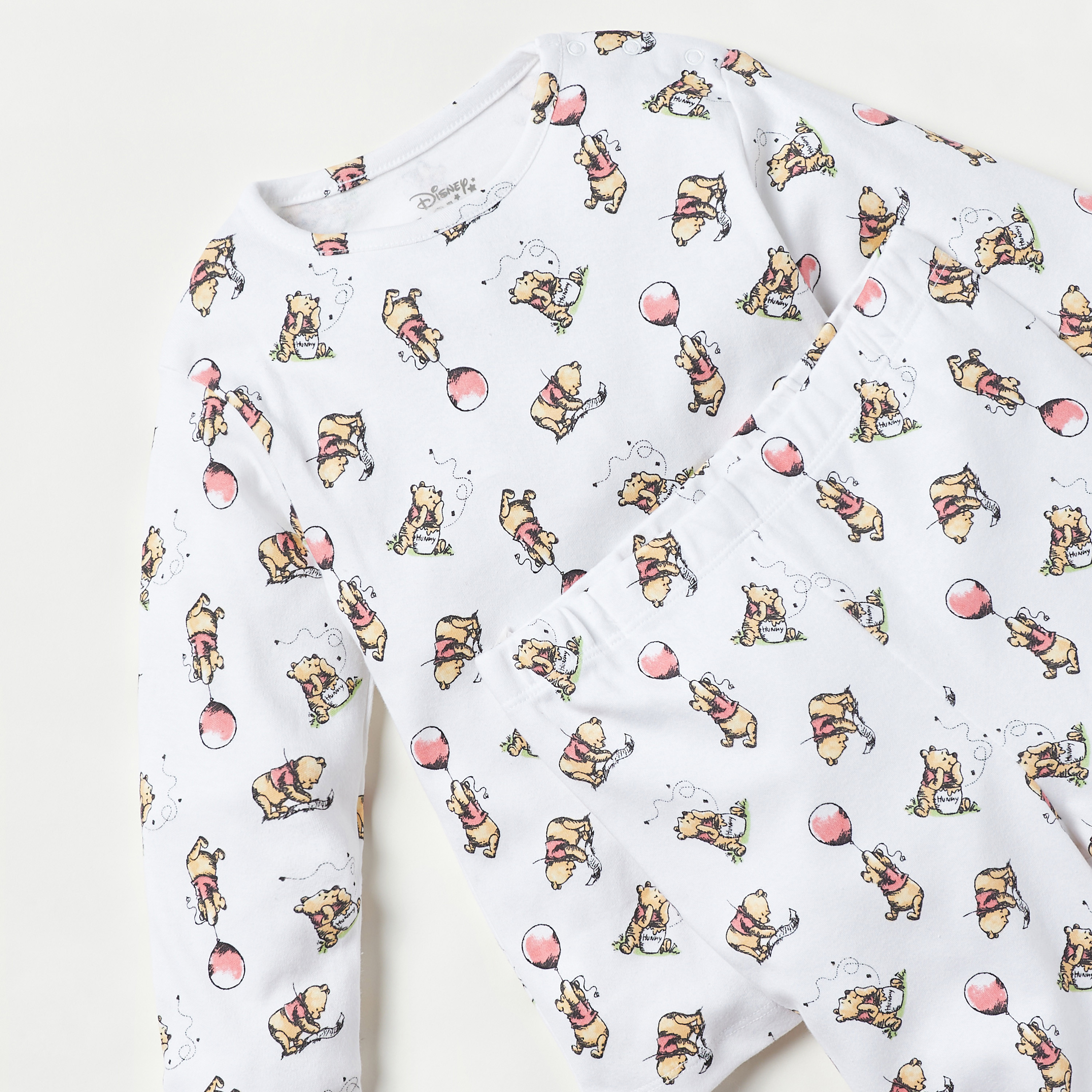Disney Winnie-the-Pooh Print T-shirt and Elasticated Pyjamas - Set of 4-baby-boys-clothing-nightwear-pyjamasets-image-4