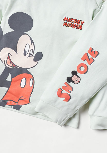 Disney Mickey Mouse Print T-shirt and Elasticated Pyjamas - Set of 2-Pyjama Sets-image-4