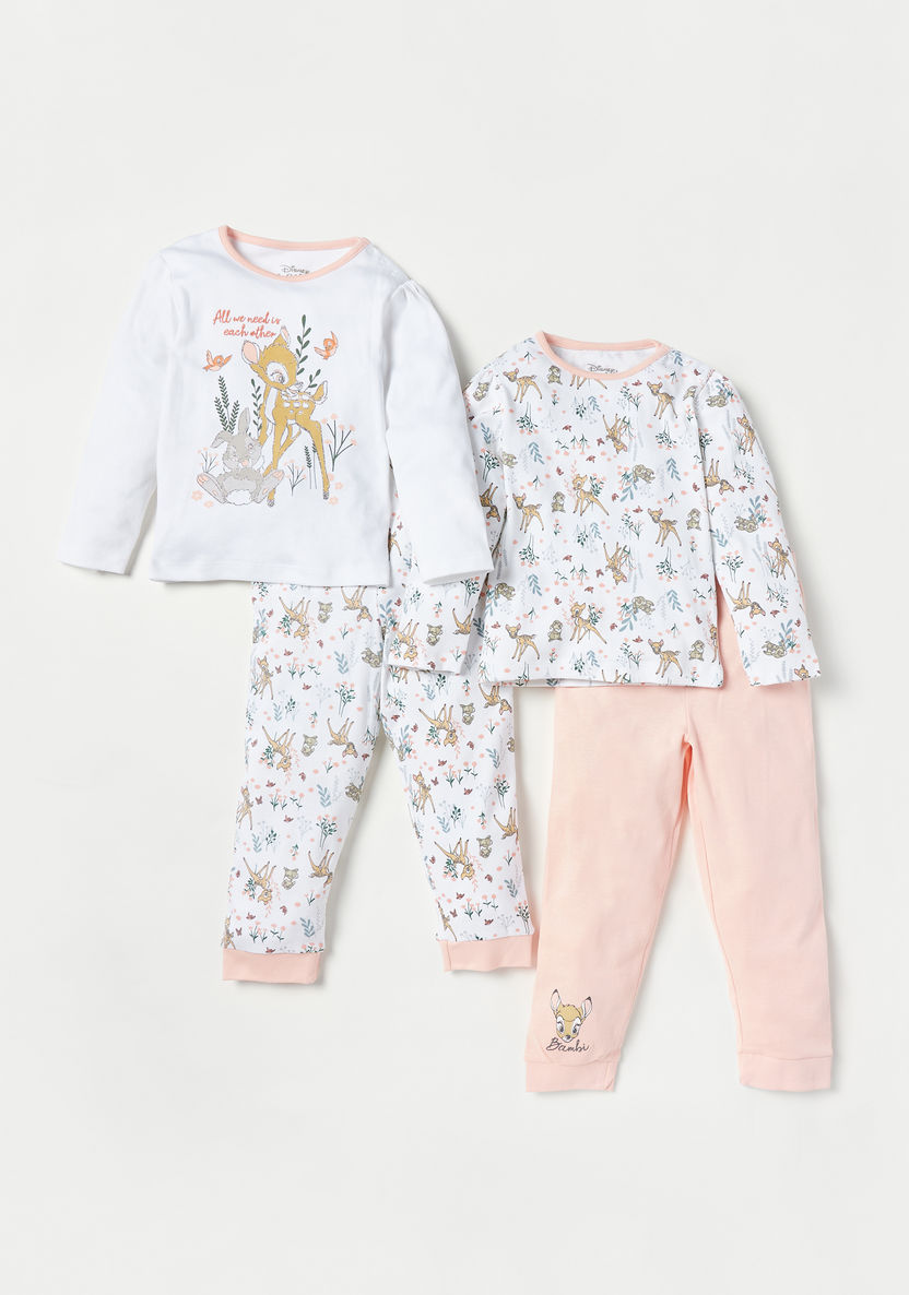 Disney Bambi Print T-shirts and Pyjamas - Set of 2-Pyjama Sets-image-4