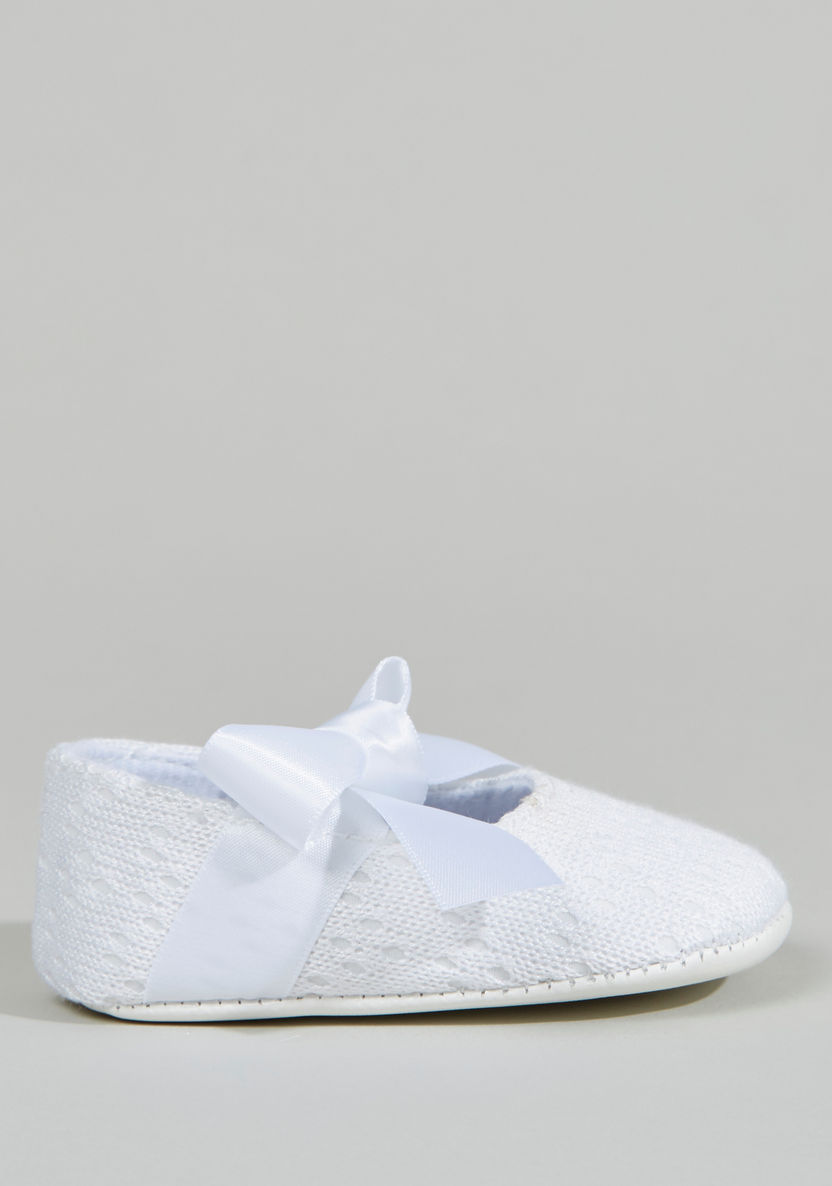 Giggles Textured Slip-On Shoes with Bow Detail-Casual-image-1