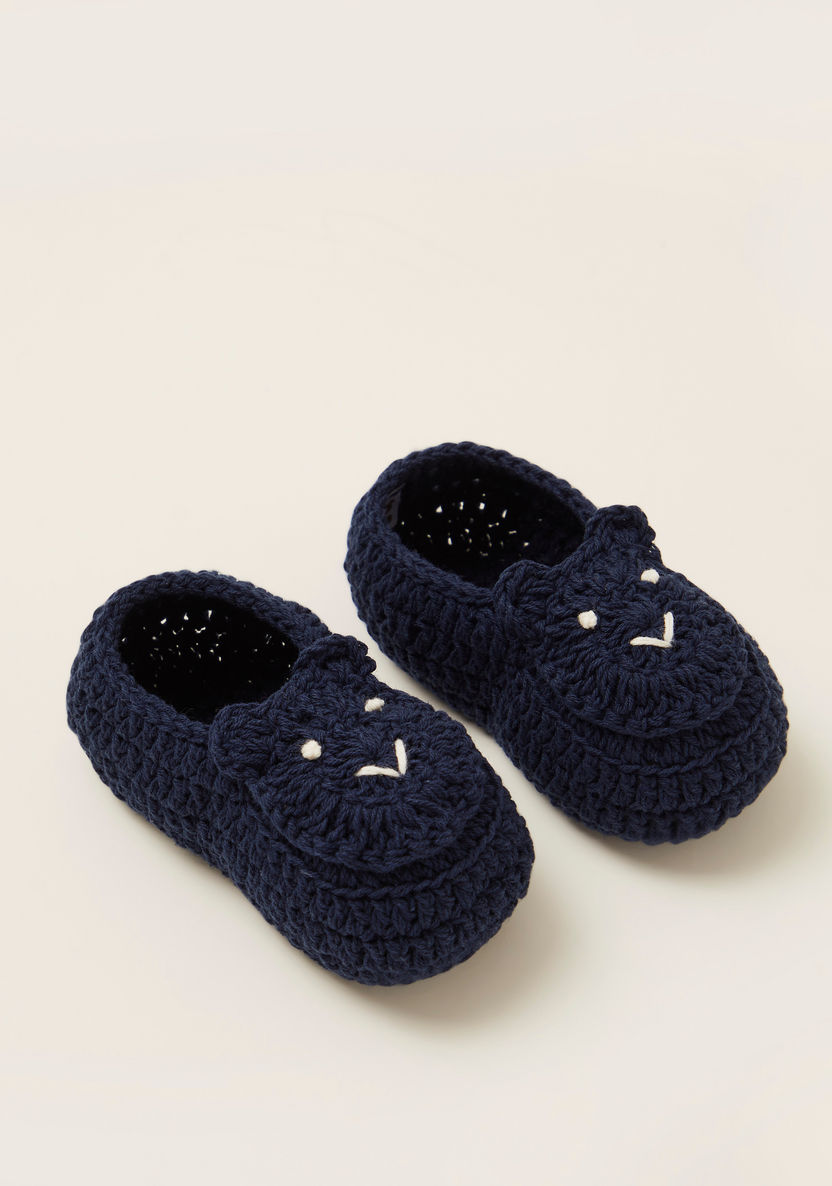 Giggles Knitted Booties with Appliques-Booties-image-1