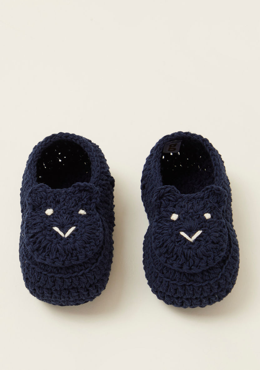 Giggles Knitted Booties with Appliques-Booties-image-4