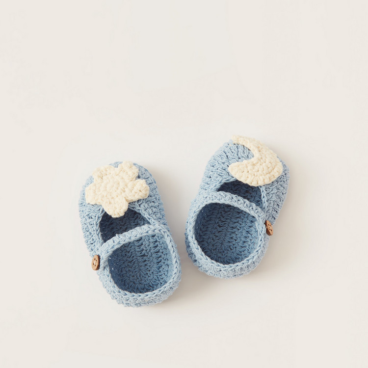 Giggles Crochet Booties with Appliques