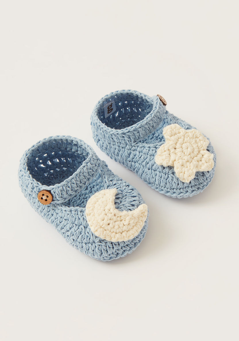 Giggles Crochet Booties with Appliques-Booties-image-1
