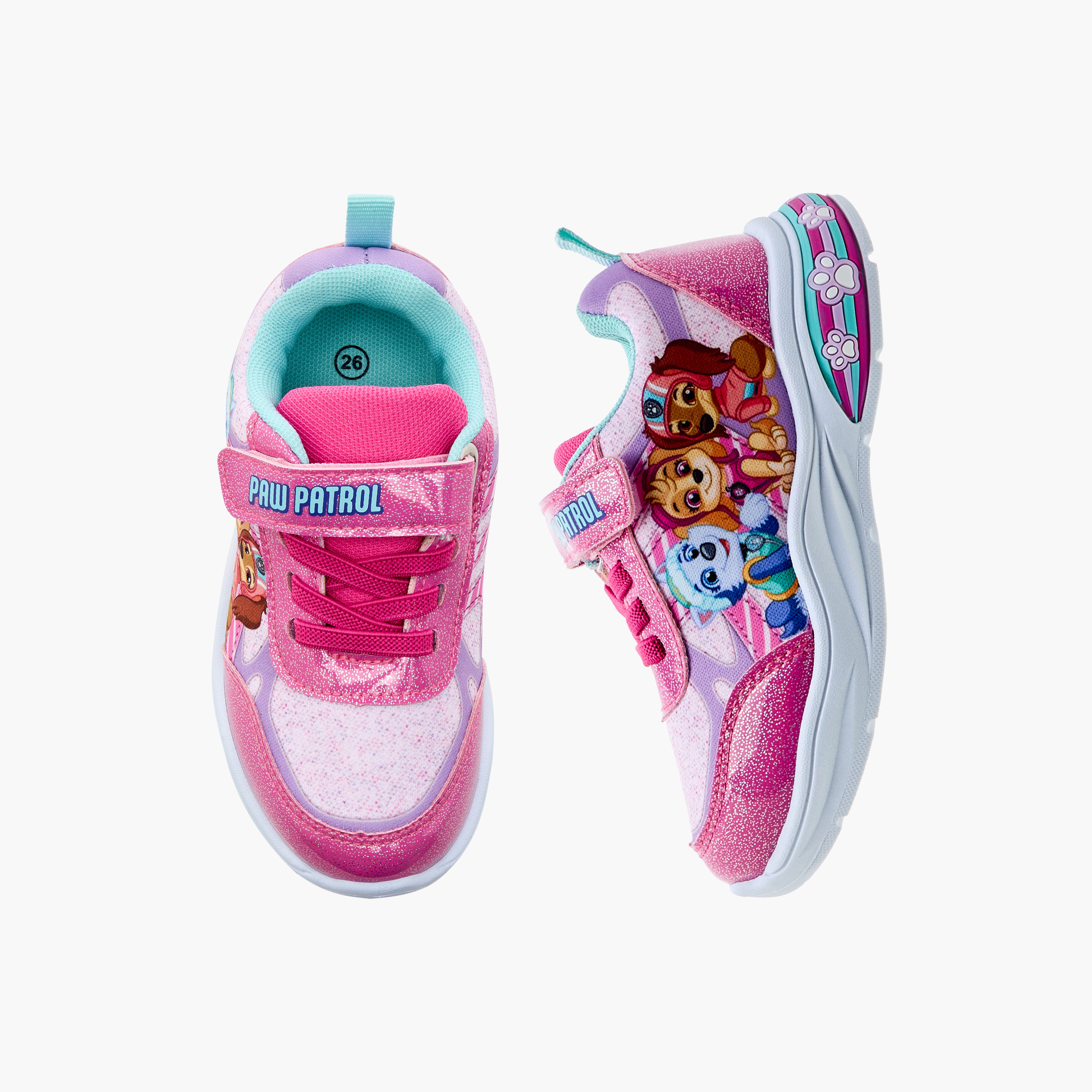Paw Patrol Printed Light-Up Sneakers with Hook and Loop Closure-girls-shoes-sneakers-image-1