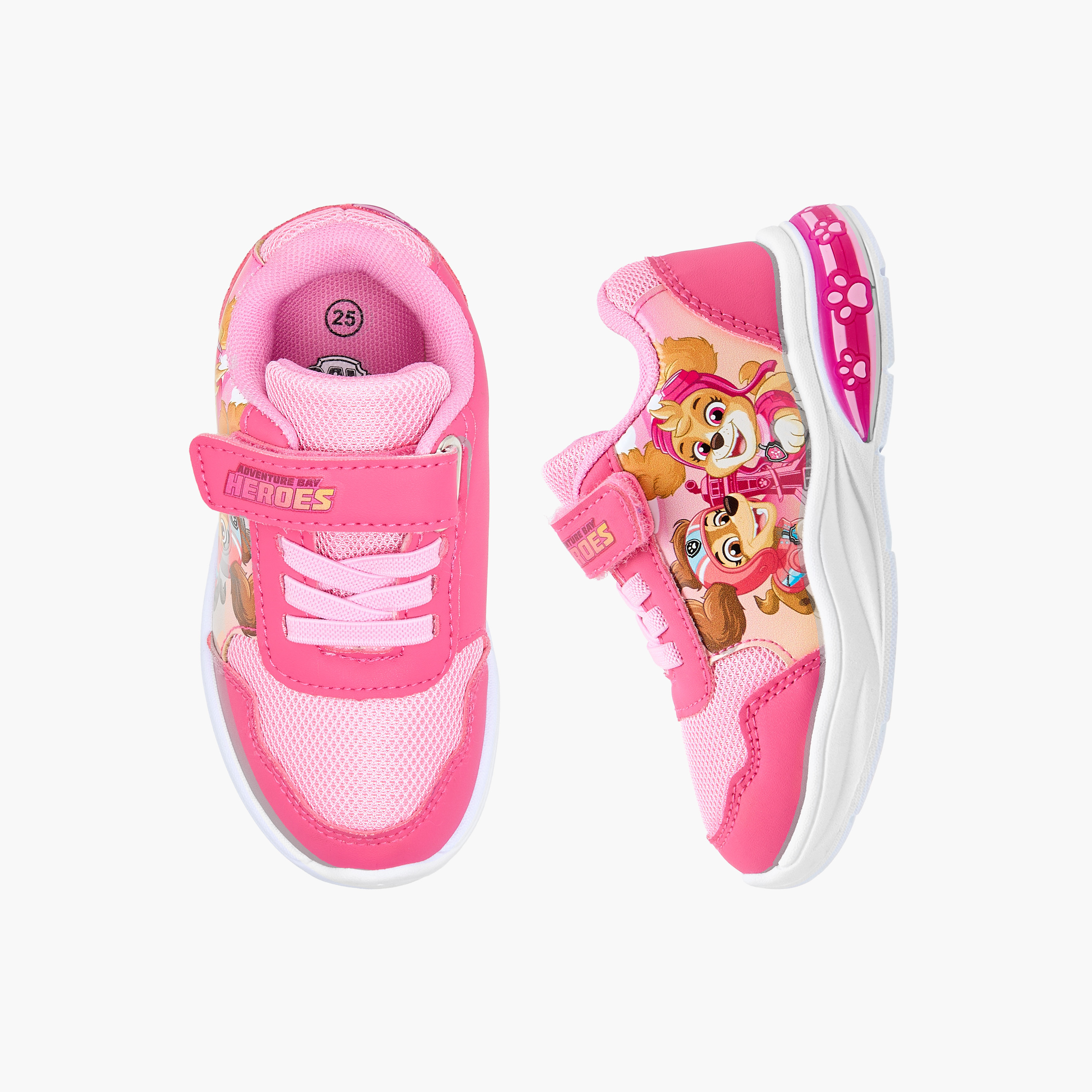 حذاء سنيكرز مضيء بشريط إغلاق لاصق وطبعات-girls-shoes-sneakers-image-1