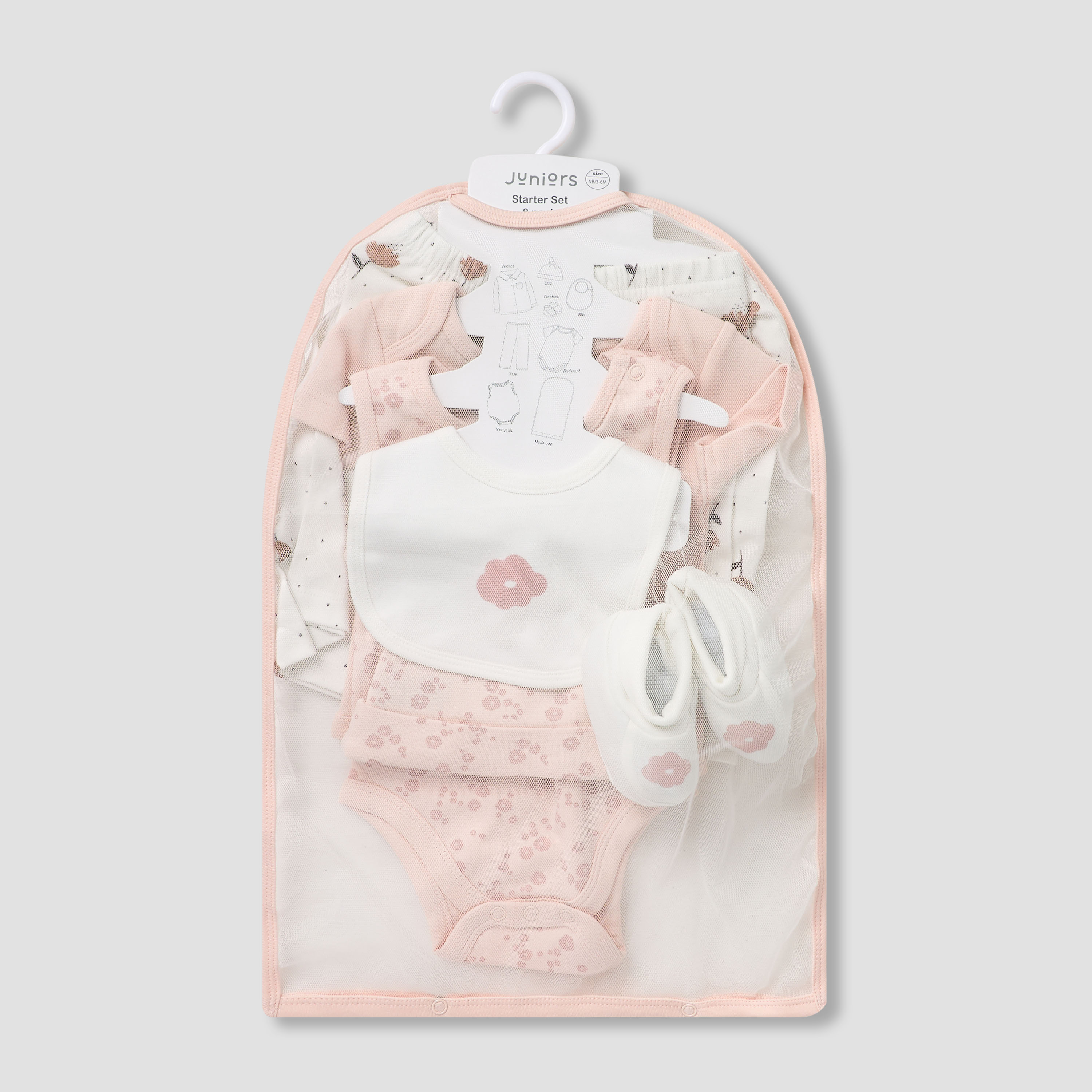 Set of 8 Juniors Clothing Gift Set with Floral Print-baby-girls-clothing-setsandcoords-image-1